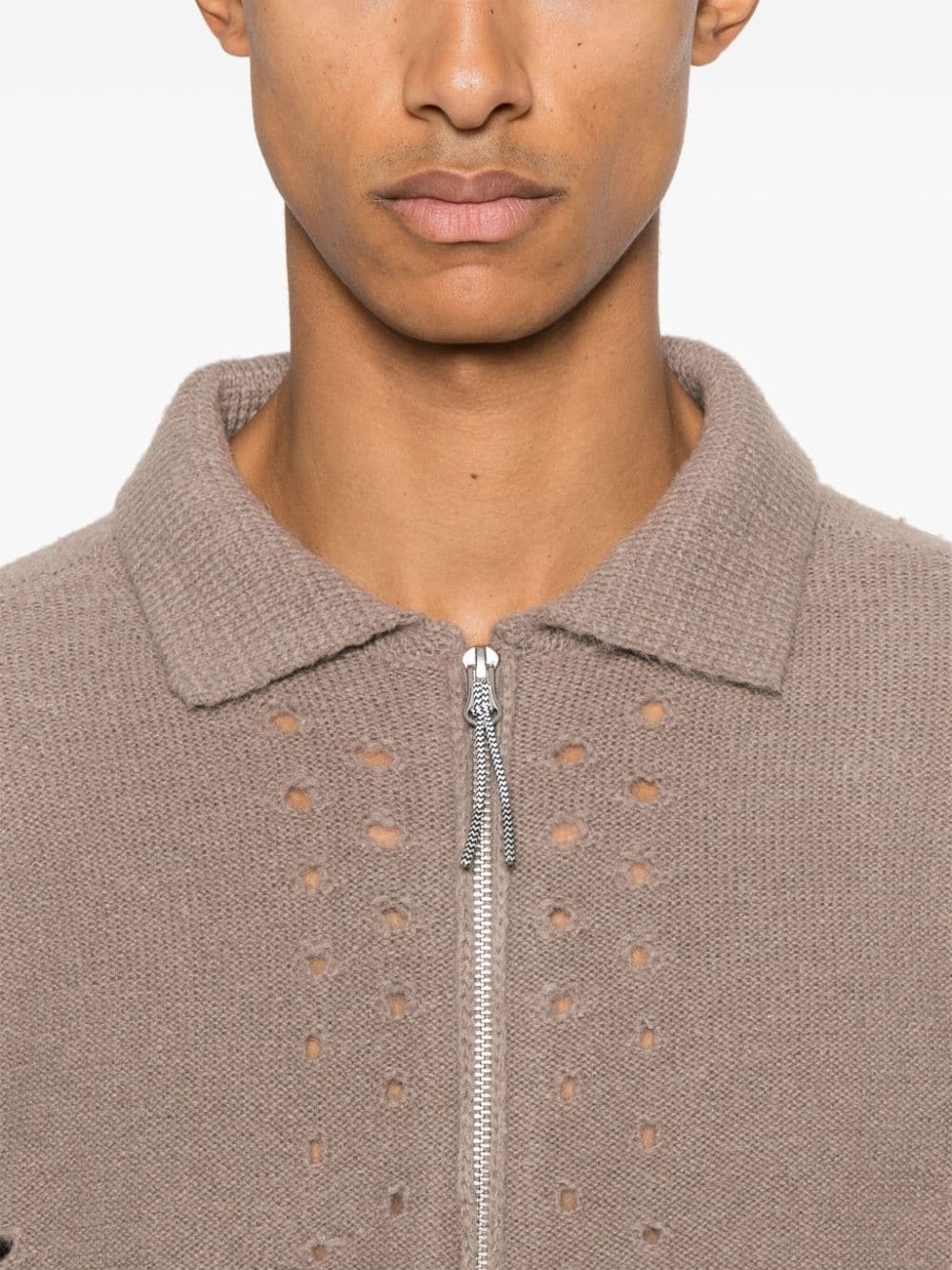 perforated-detail sweater - 5