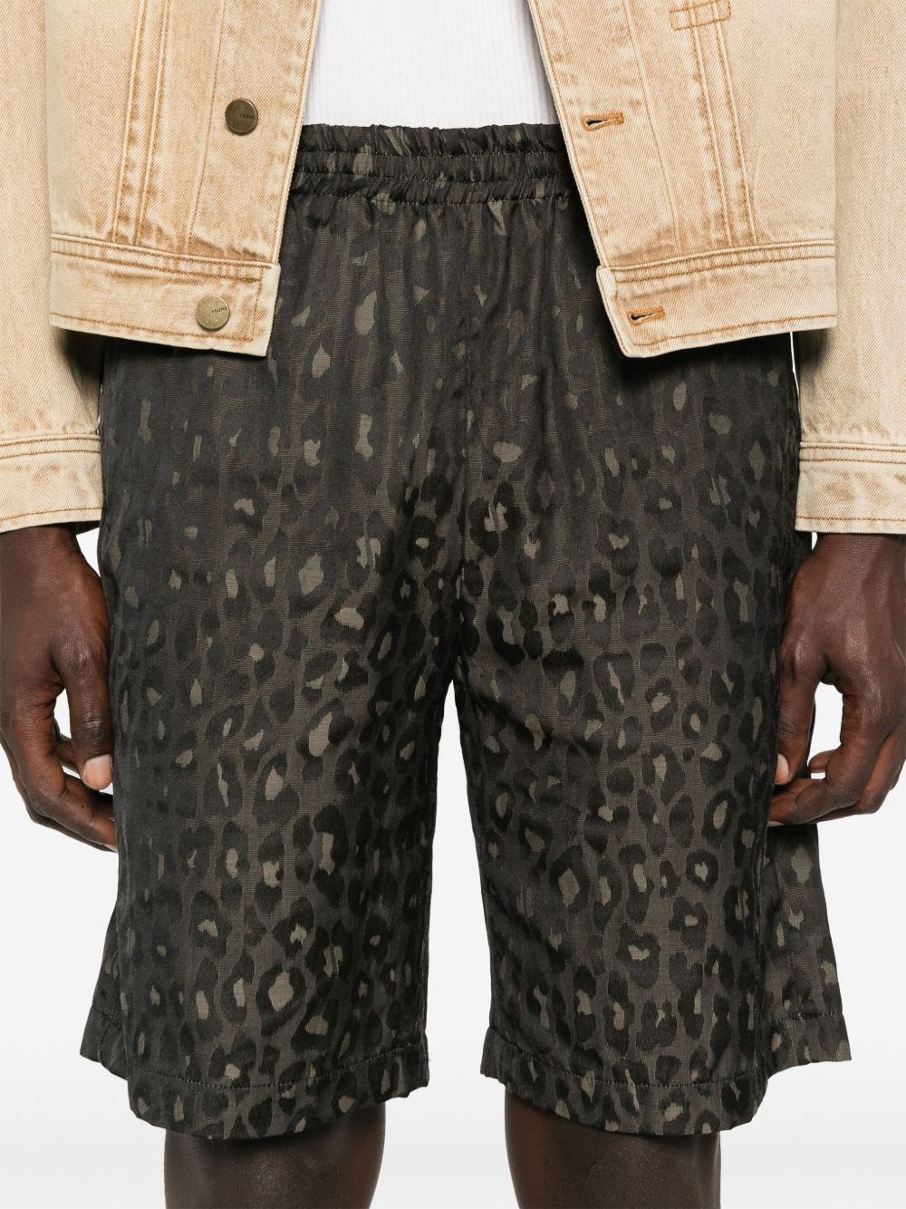 leopard-print shorts - 5