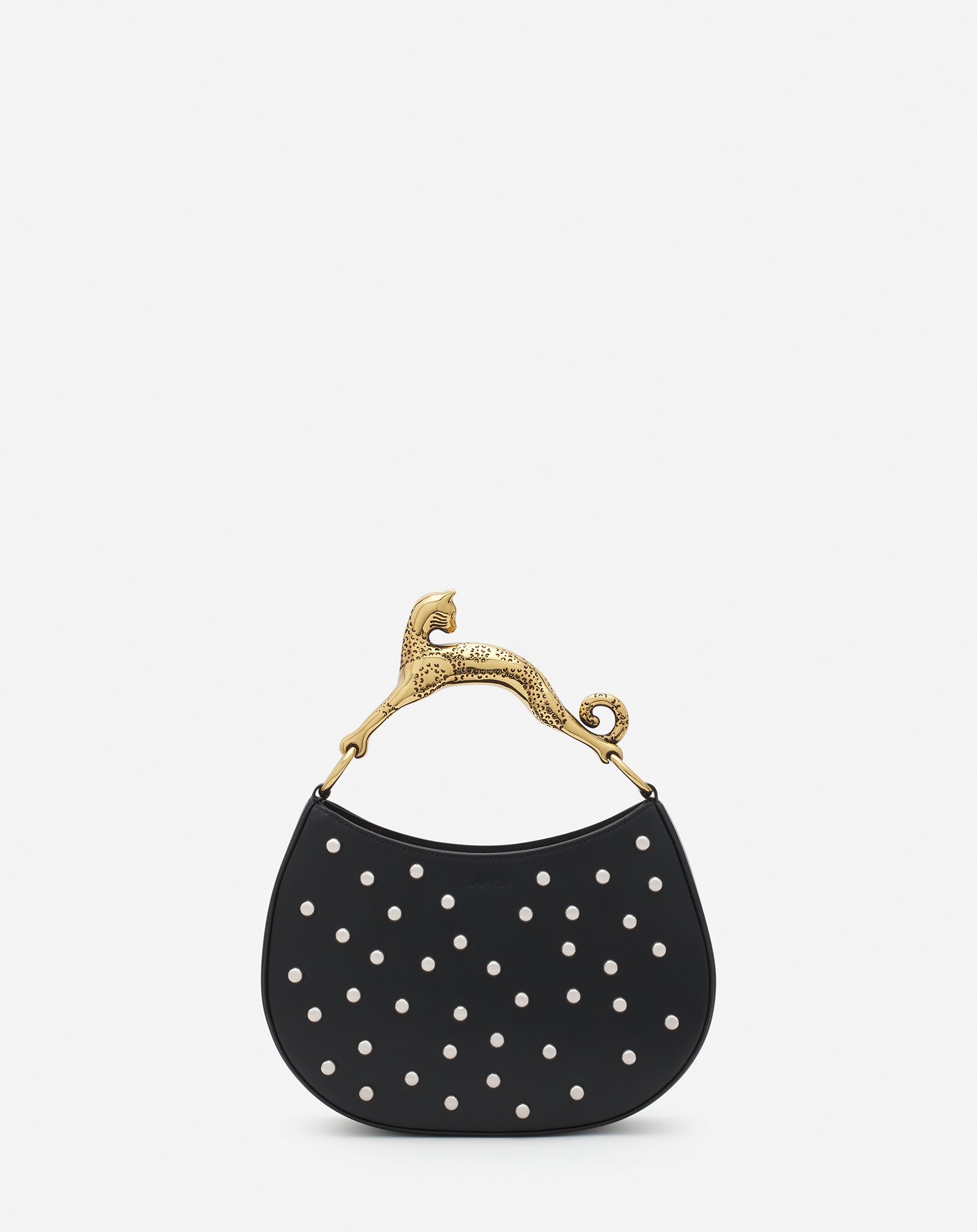 SMALL-MEDIUM STUDDED LEATHER HOBO CAT BAG - 1