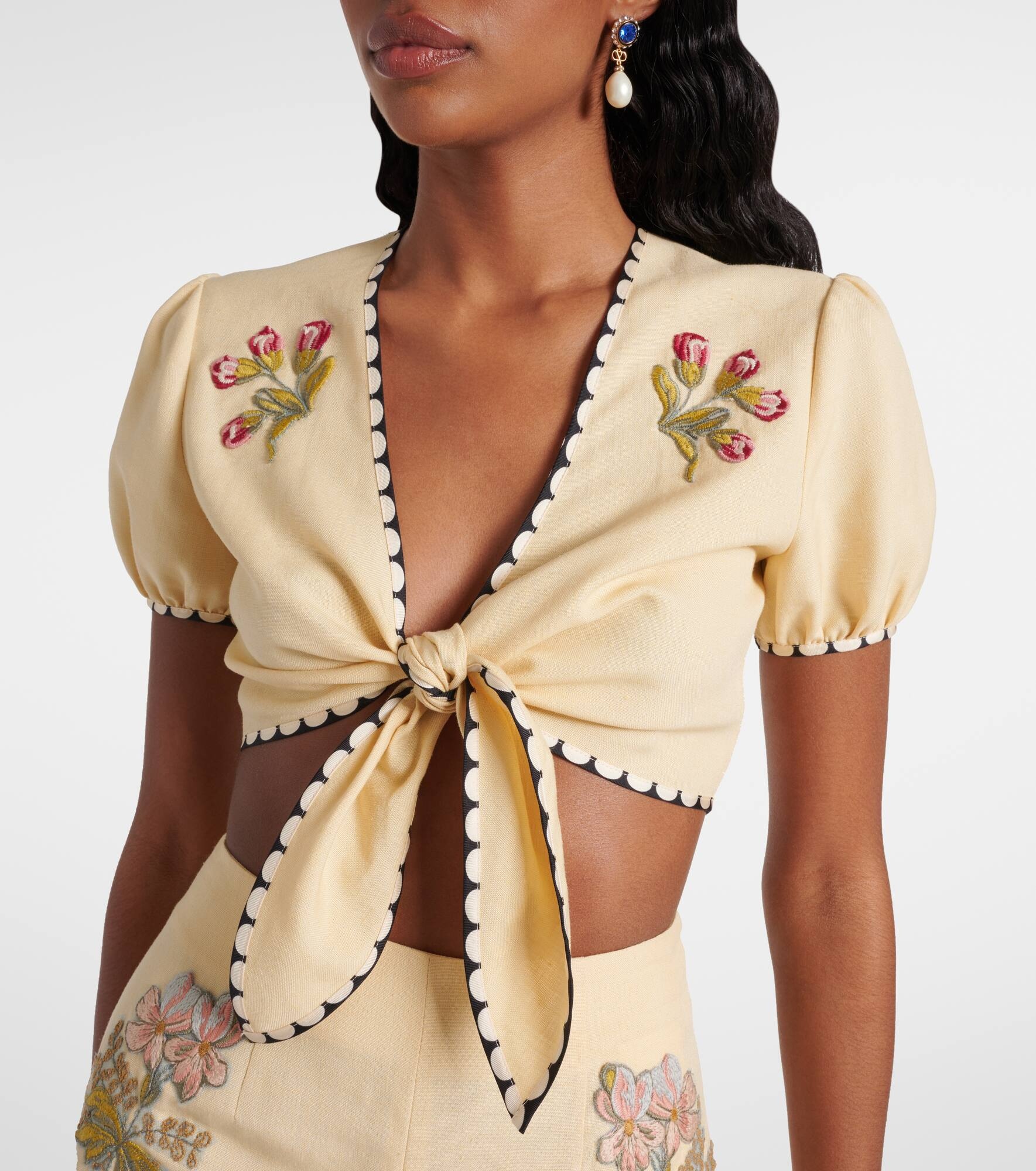 Plus De Pois embroidered crop top - 4