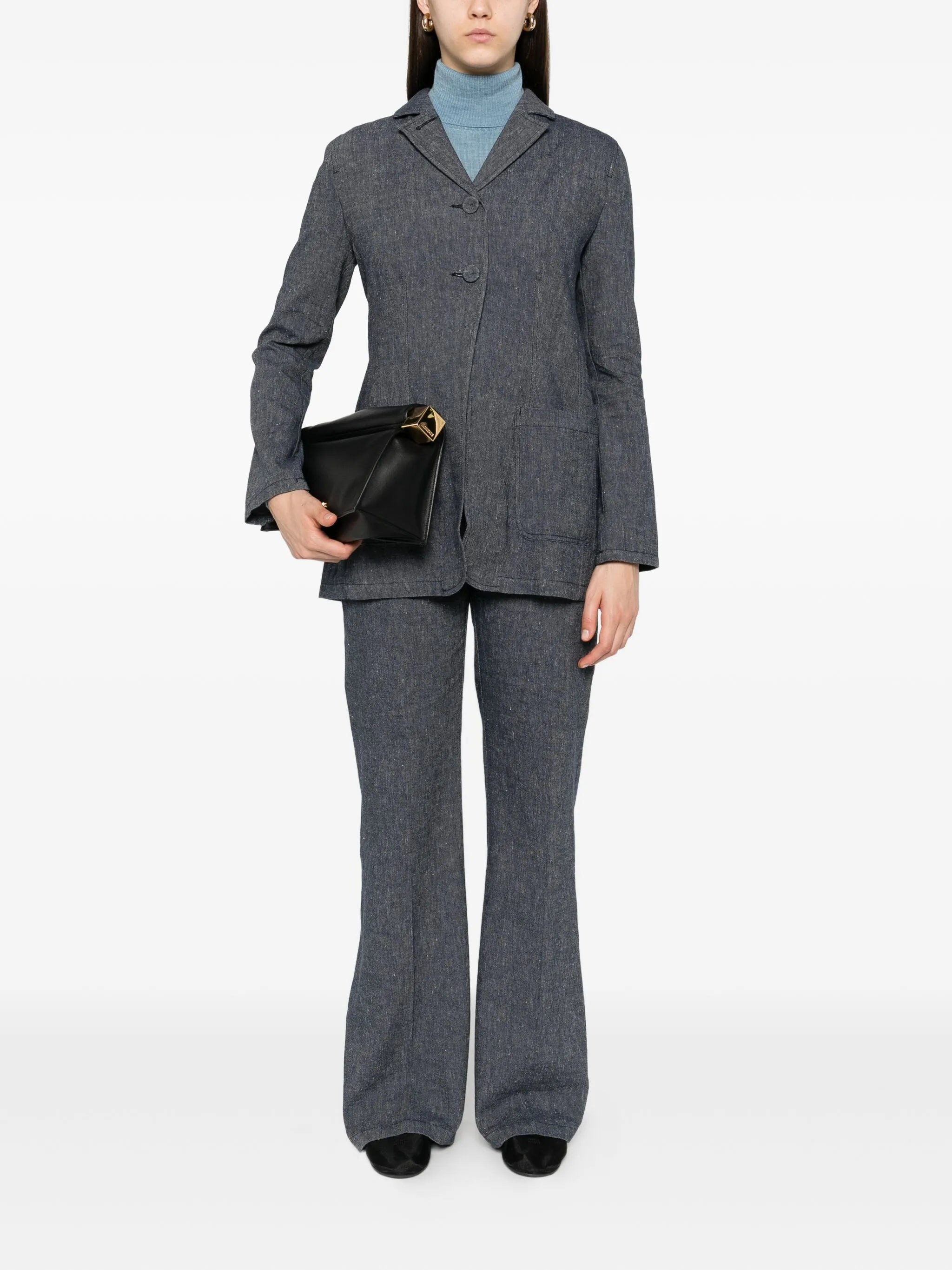 Mark Kenly Domino Tan Robin Button-fastening Blazer - 3