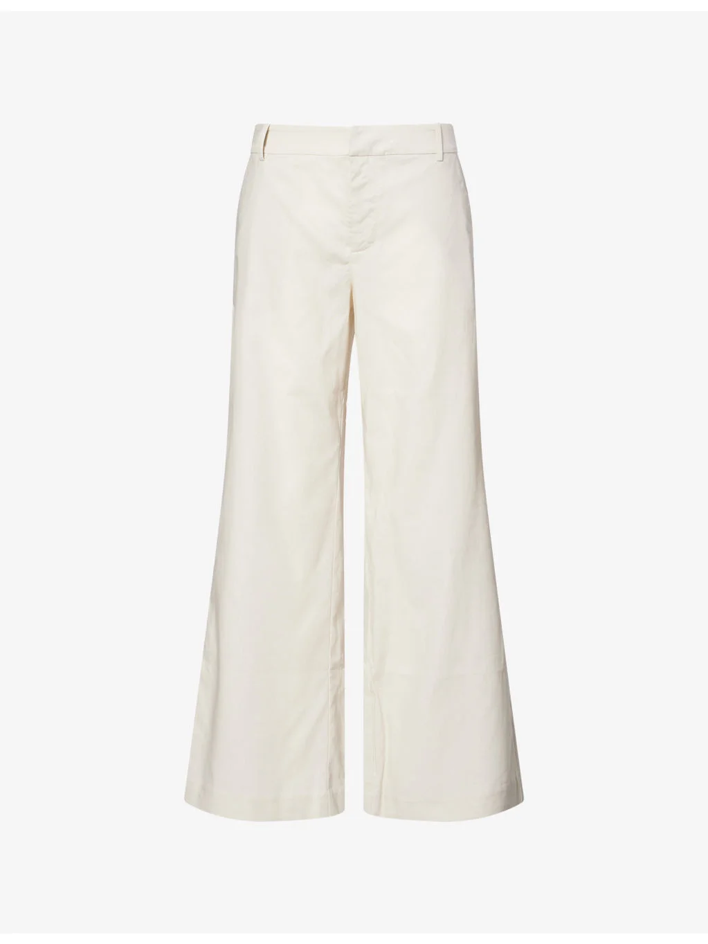 Wide-Leg High-Rise Linen-Blend Trousers - 1