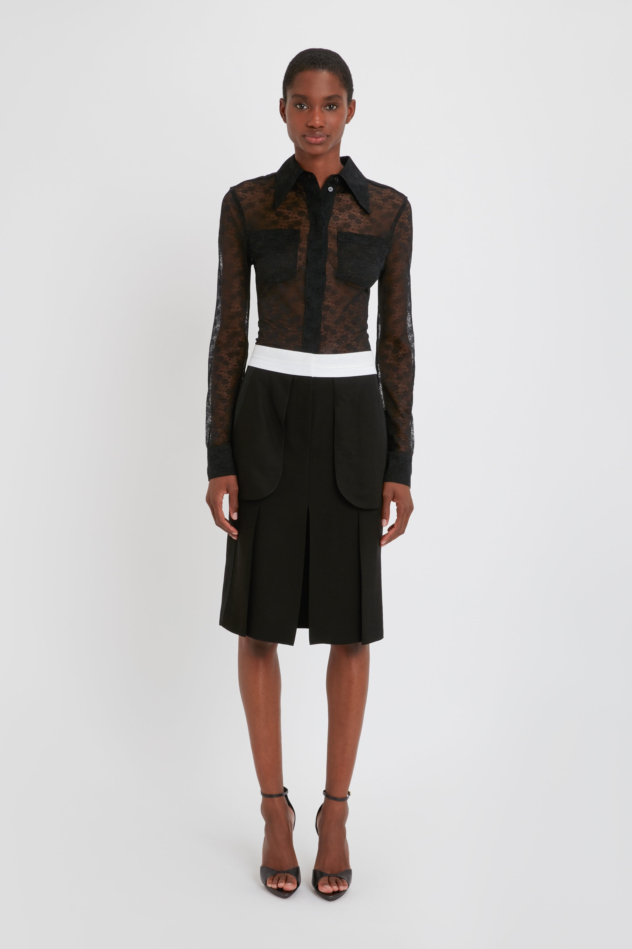 Tailored Inside Out Skirt In Black - 2