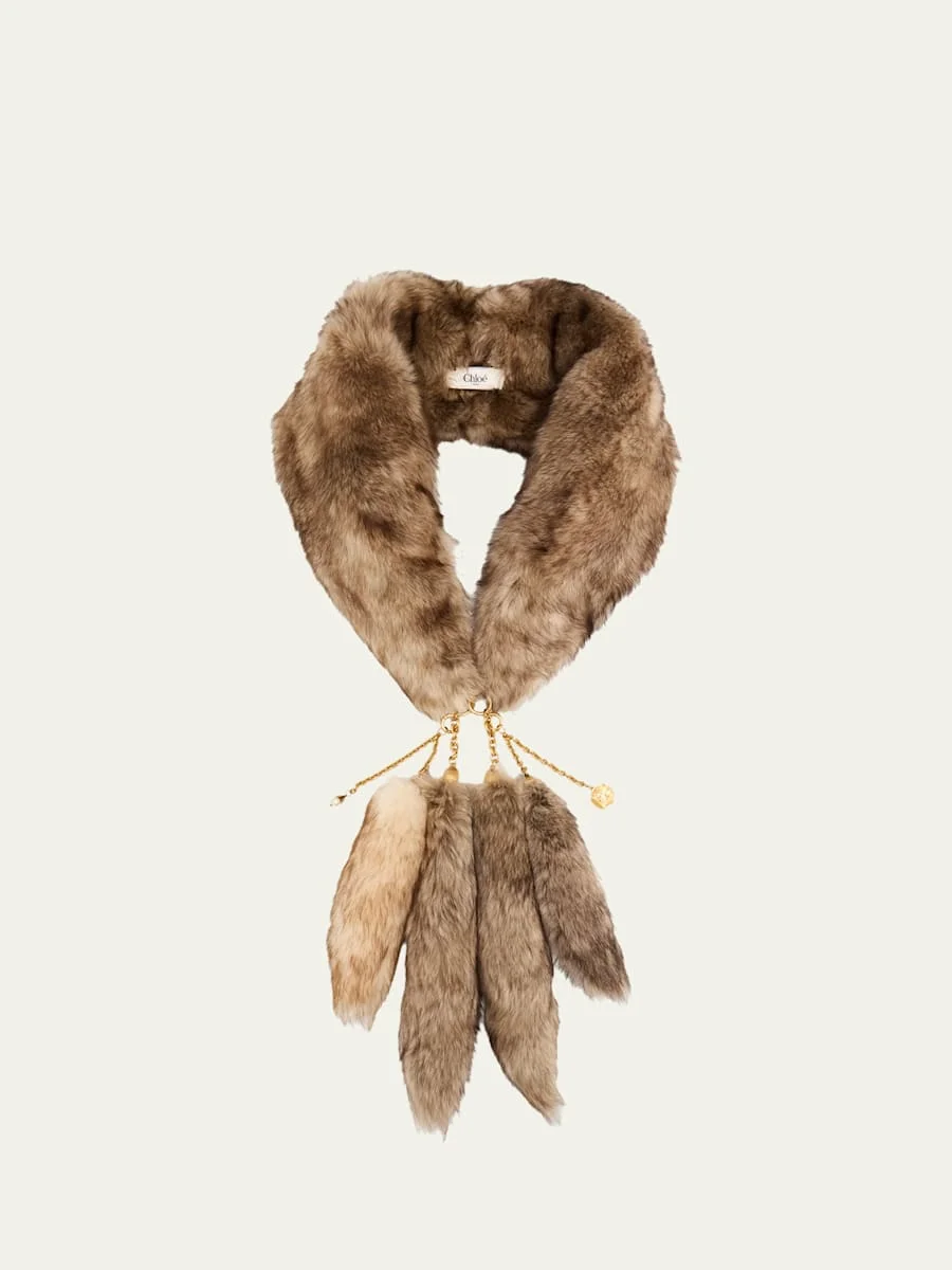 The Treasure Tails Shearling Scarf - 1