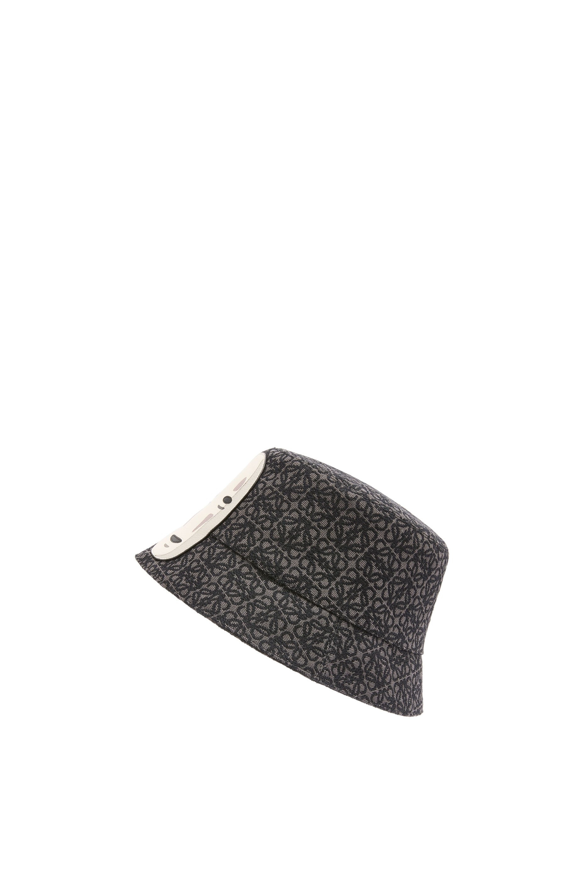 Kaonashi bucket hat in Anagram jacquard and calfskin - 3