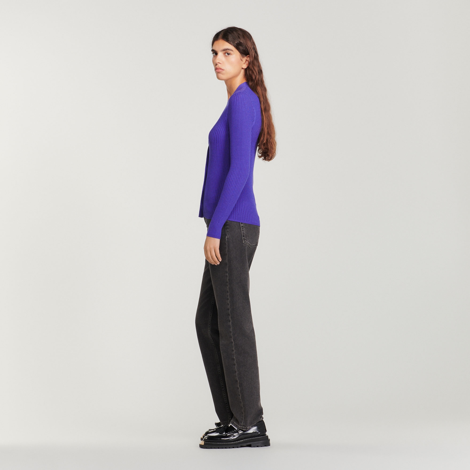 Fine ribbed knit cardigan - 7