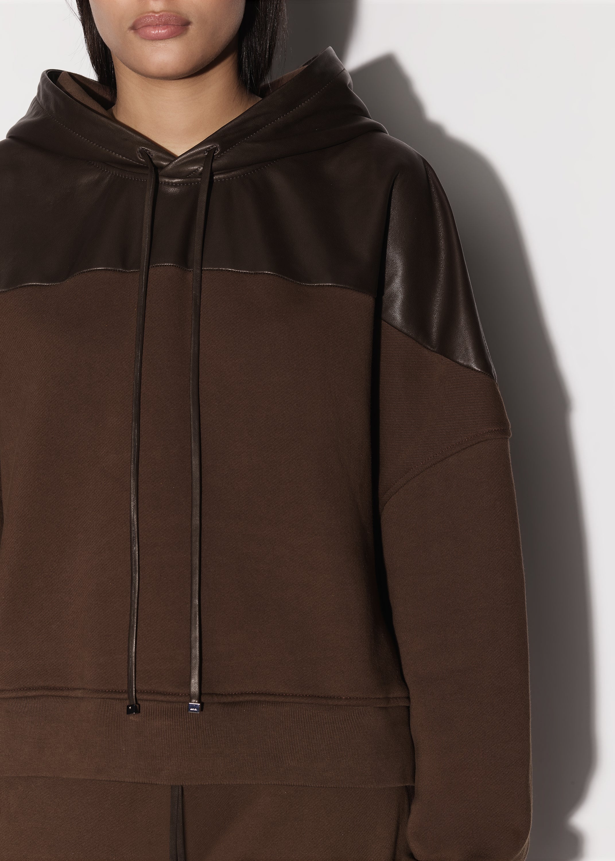 LEATHER HYBRID HOODIE - 6