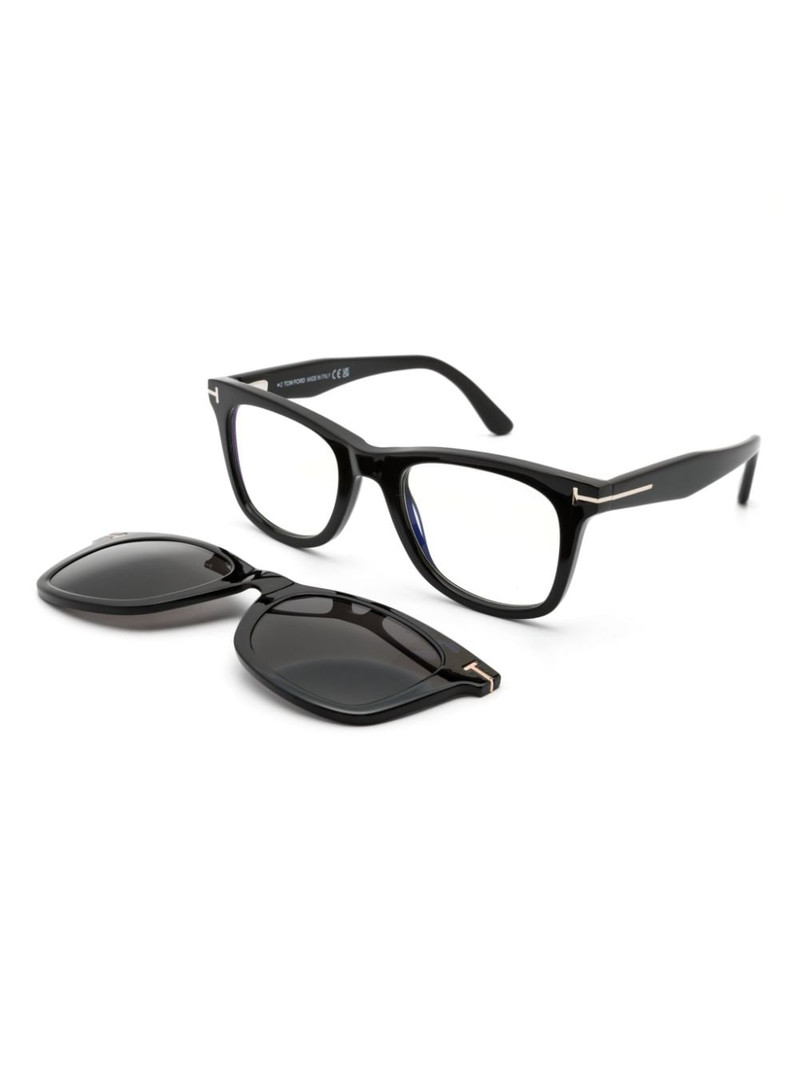 TOM FORD square-frame clip-on glasses outlook