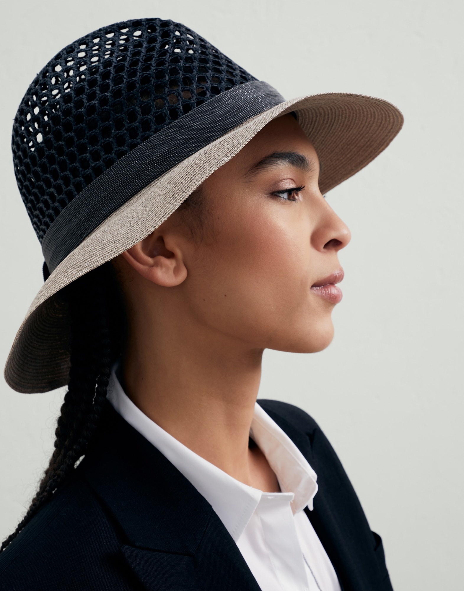 Net fedora with precious band - 3