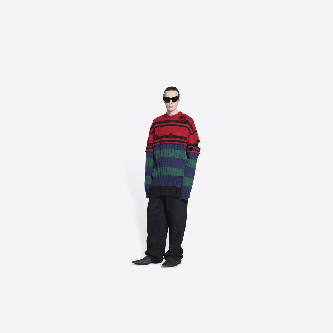 Men's Patched Sweater in Multicolored - 6