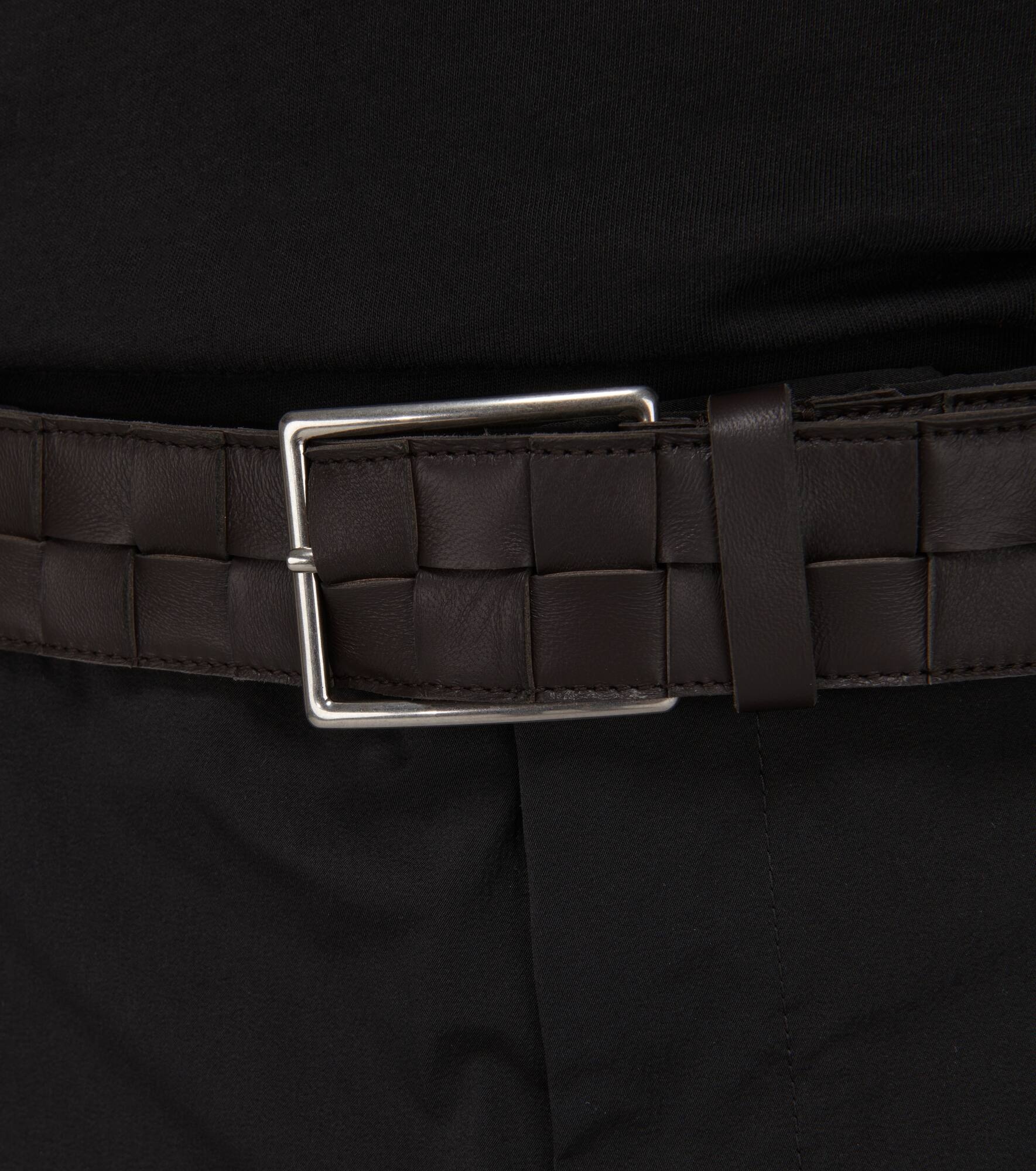 Maxi Intreccio leather belt - 3