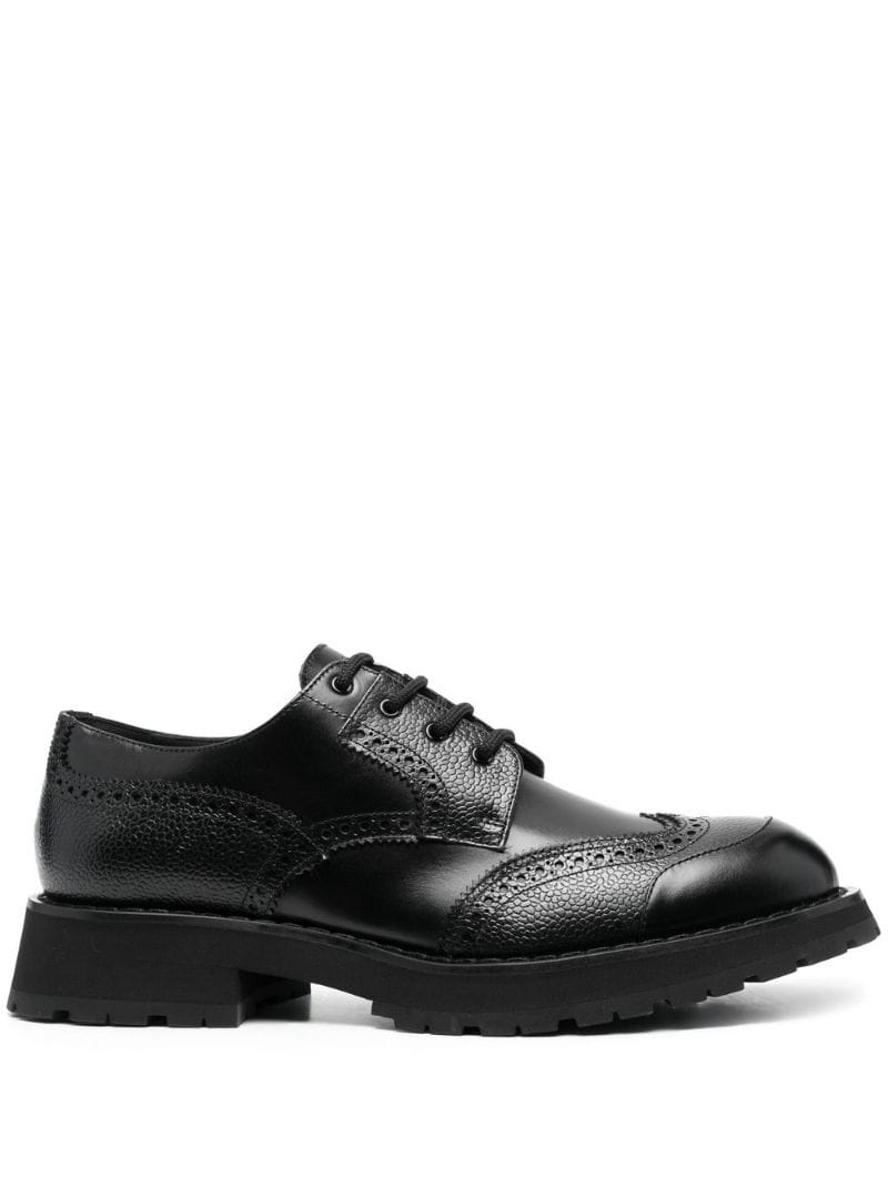 polished lace-up fastening brogues - 1