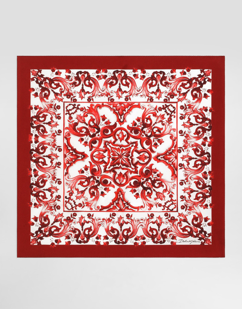 50x50 majolica-print twill scarf 1