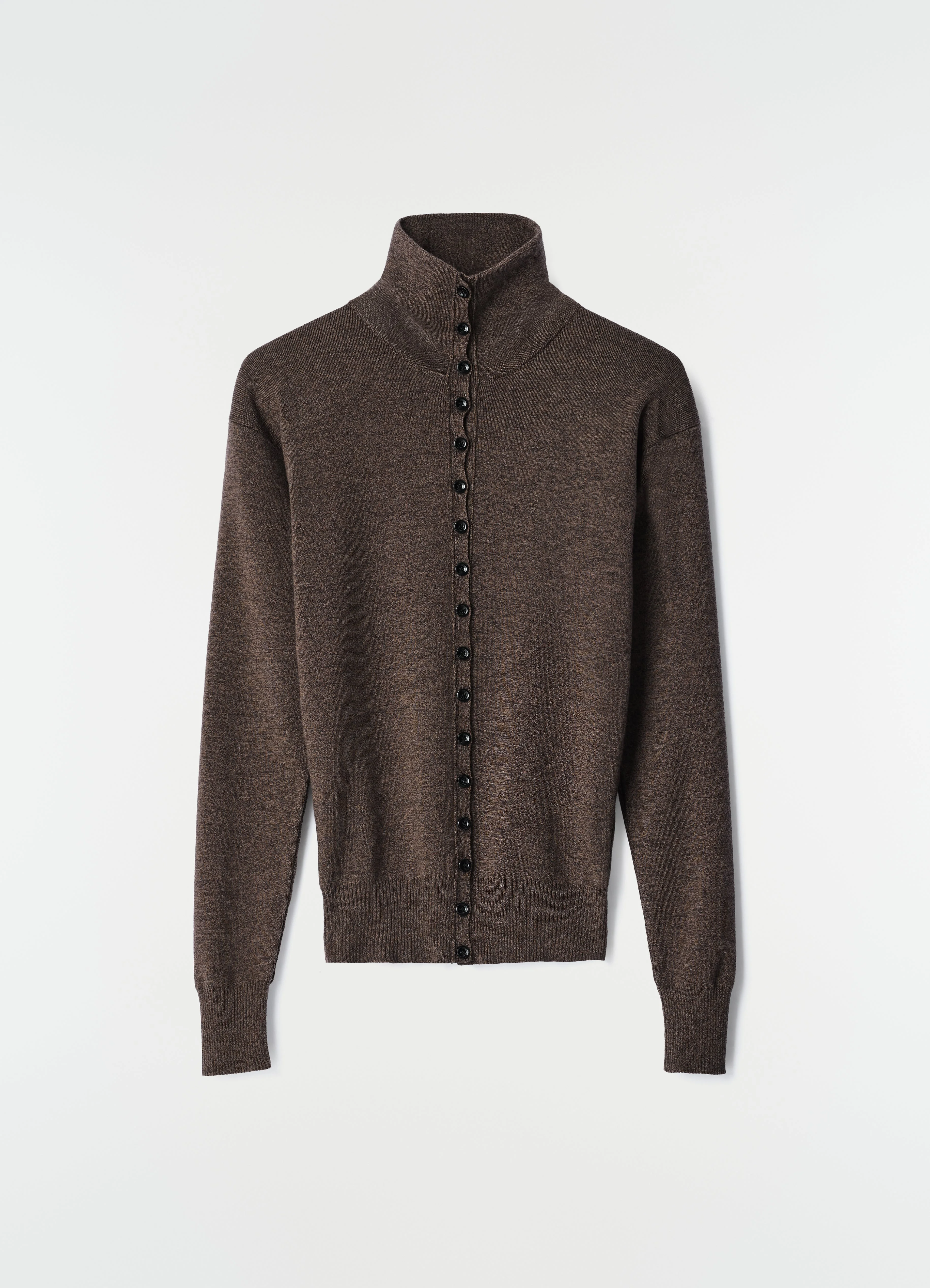 BUTTONED TOP IN FINE WOOL - 1