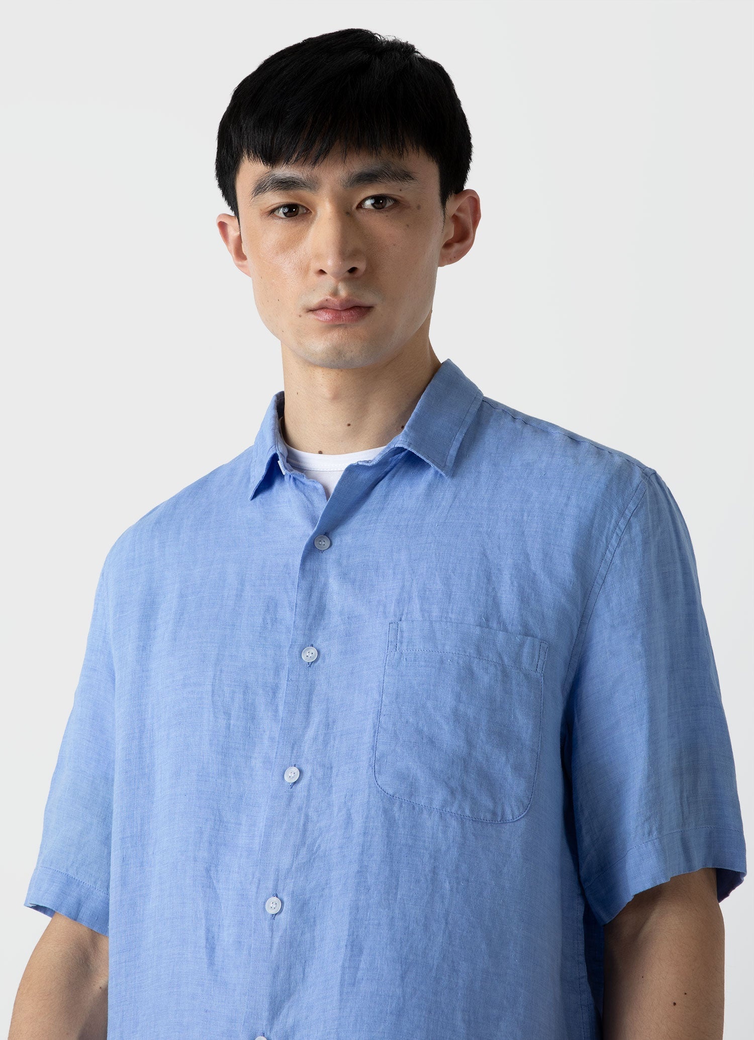Short Sleeve Linen Shirt - 5