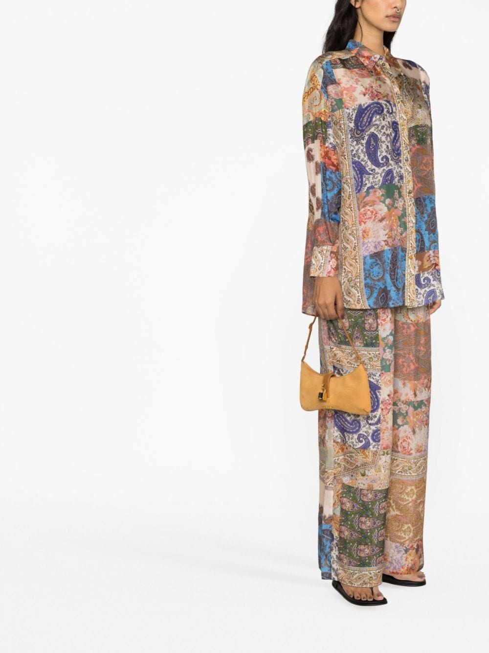 graphic-print silk shirt - 4