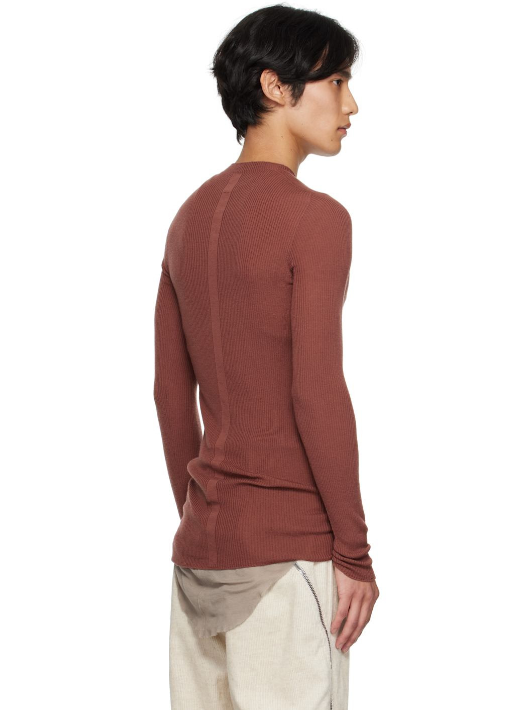 Red Concordians Ribbed Round Neck Sweater - 3