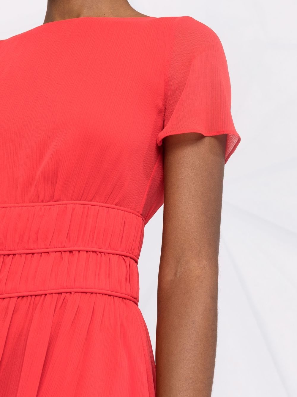 ribbed-waist A-line dress - 3