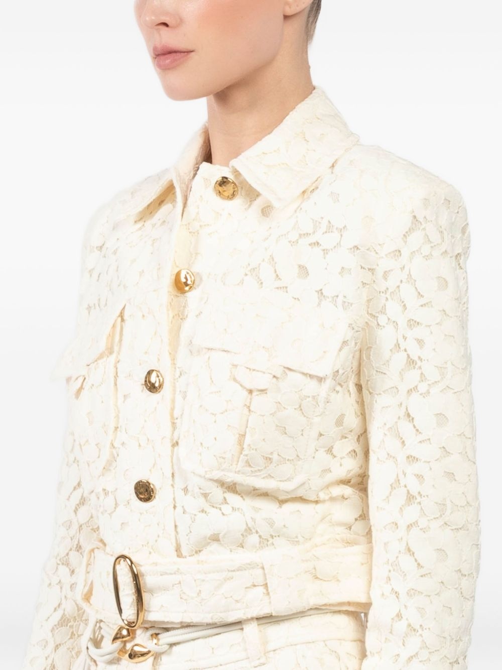 cotton-blend lace jacket - 6