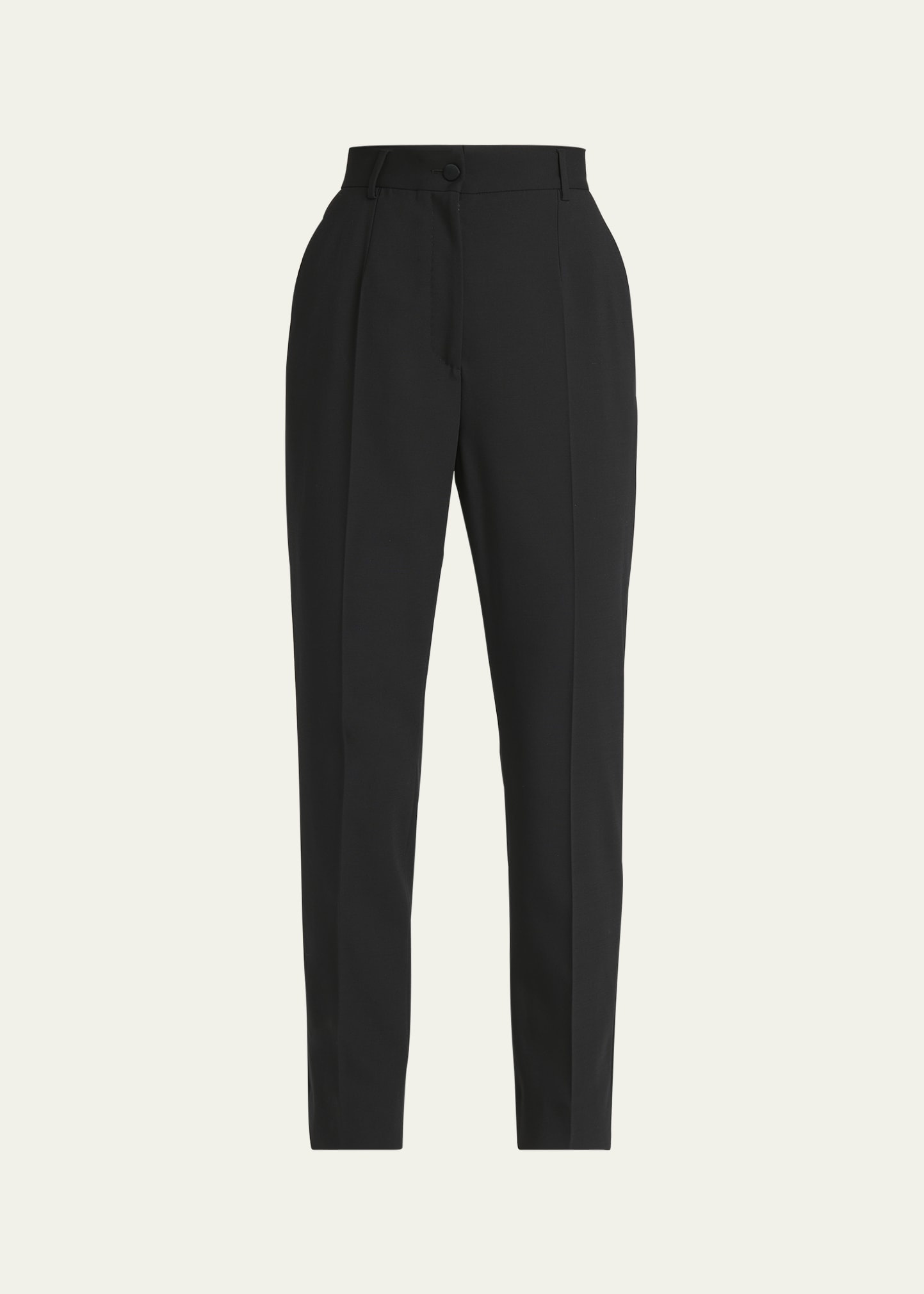 Cropped Straight-Leg Wool Pants - 1