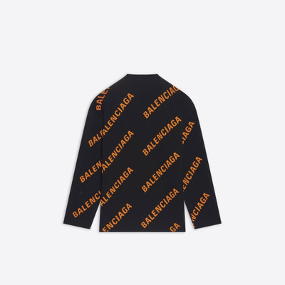 BALENCIAGA Men's Year Of The Tiger Allover Logo Sweater in Black outlook