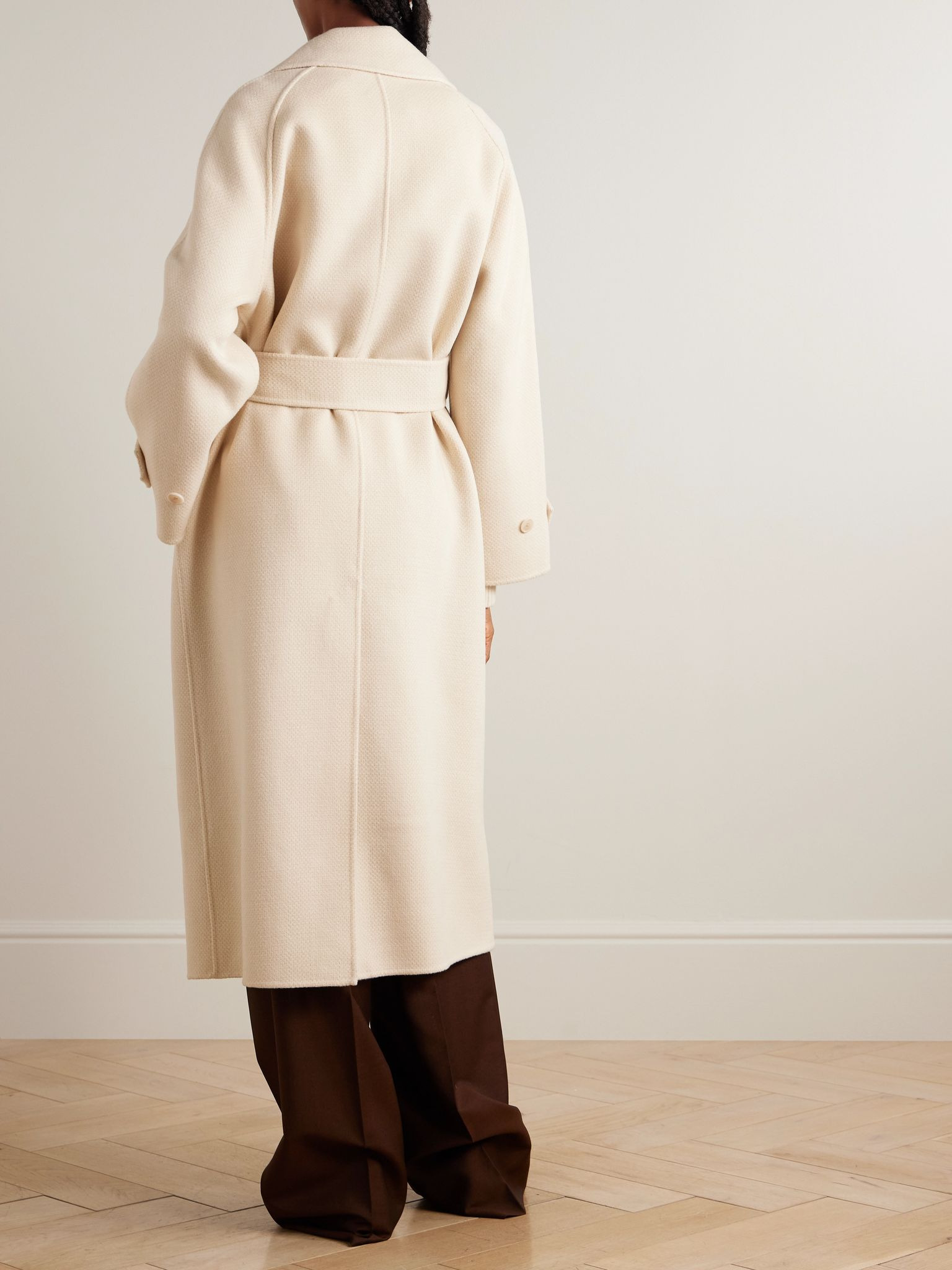 Navarre belted wool coat Ivory - 4