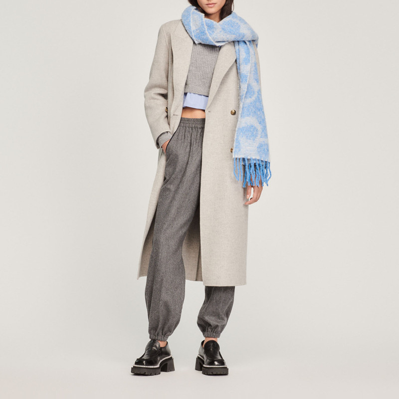 Sandro Long straight-cut coat outlook
