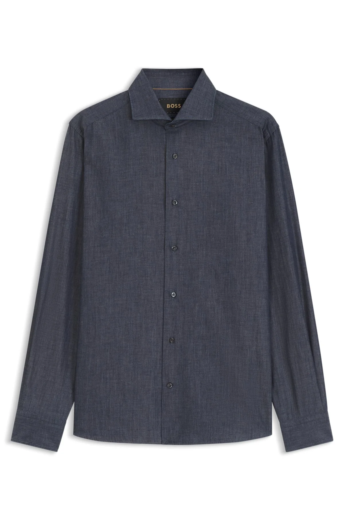 SLIM-FIT SHIRT IN DENIM WITH CASHMERE - 1