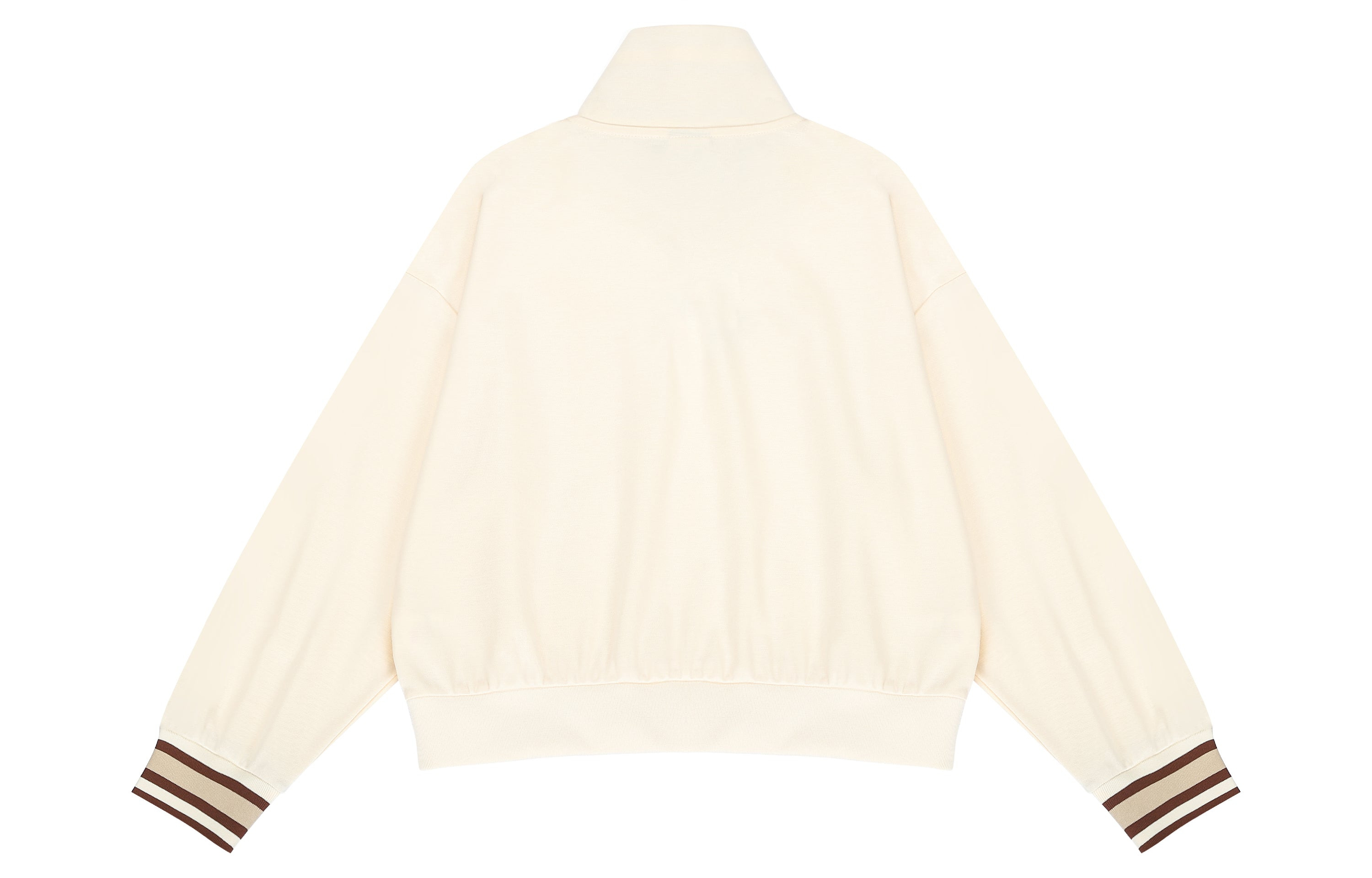 (WMNS) New Balance Half Zip Sweatshirt 'Cream White Red' AWT23561-MCU - 2