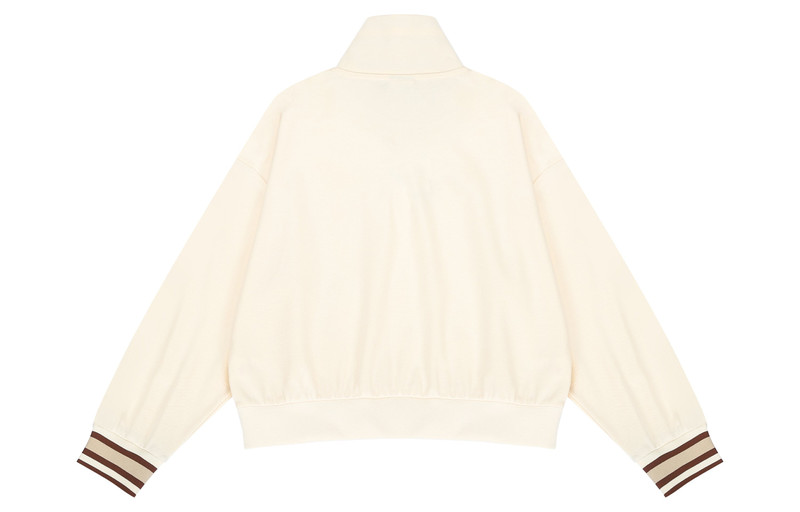 New Balance (WMNS) New Balance Half Zip Sweatshirt 'Cream White Red' AWT23561-MCU outlook