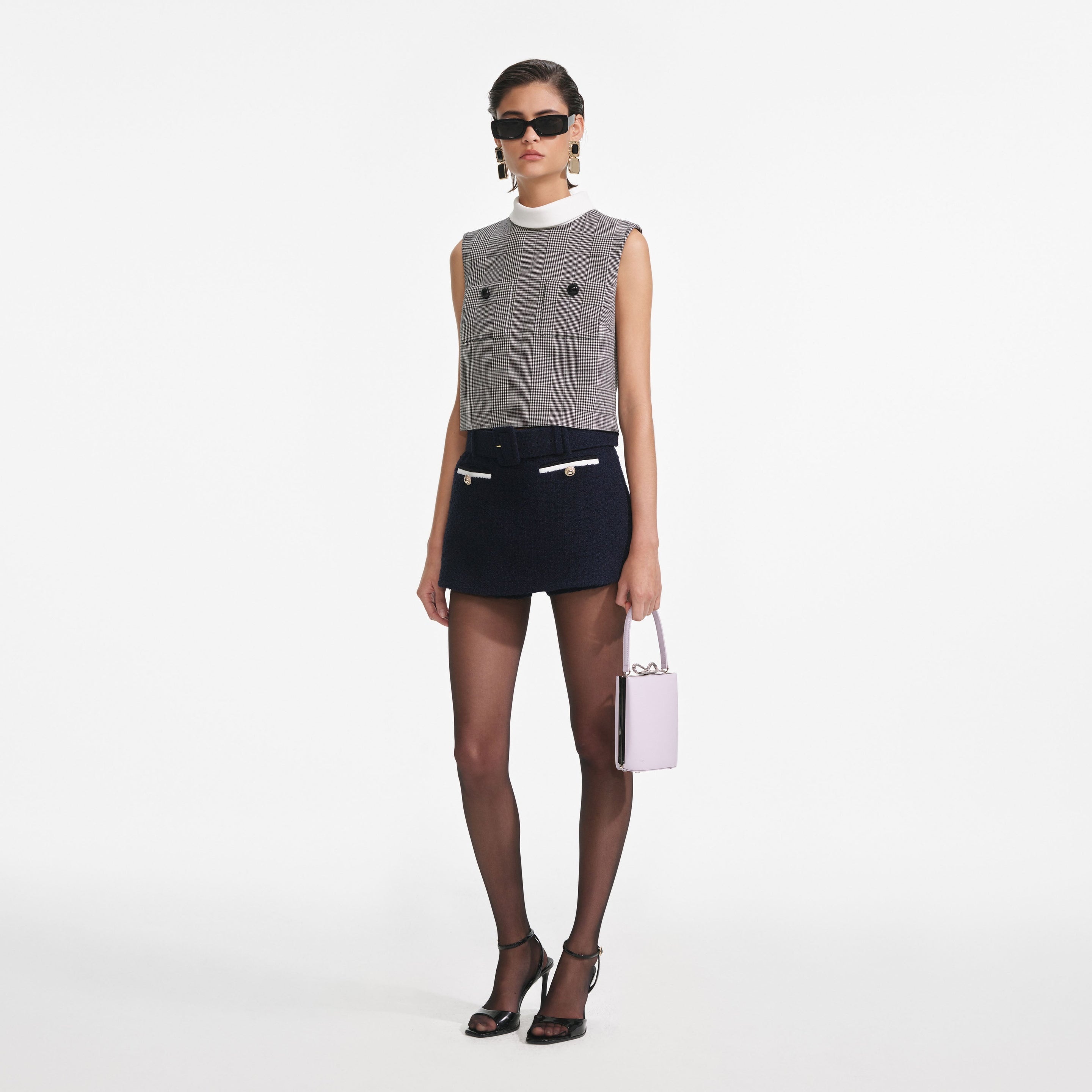Navy Boucle Skort - 2
