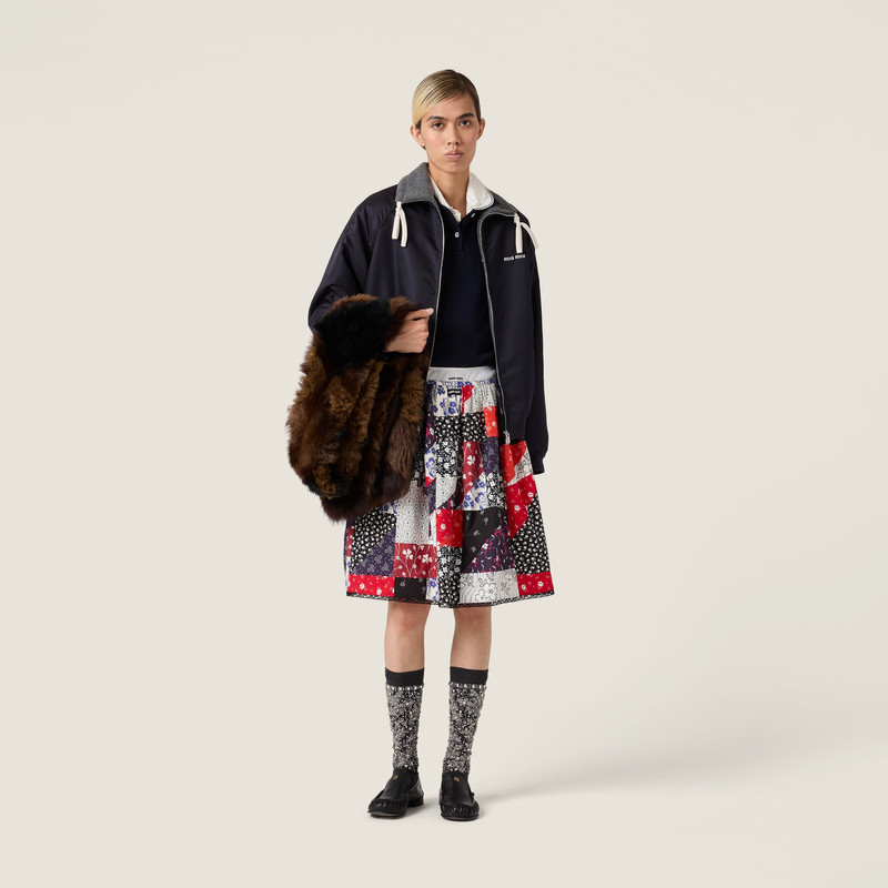 Miu Miu Patchwork poplin skirt outlook
