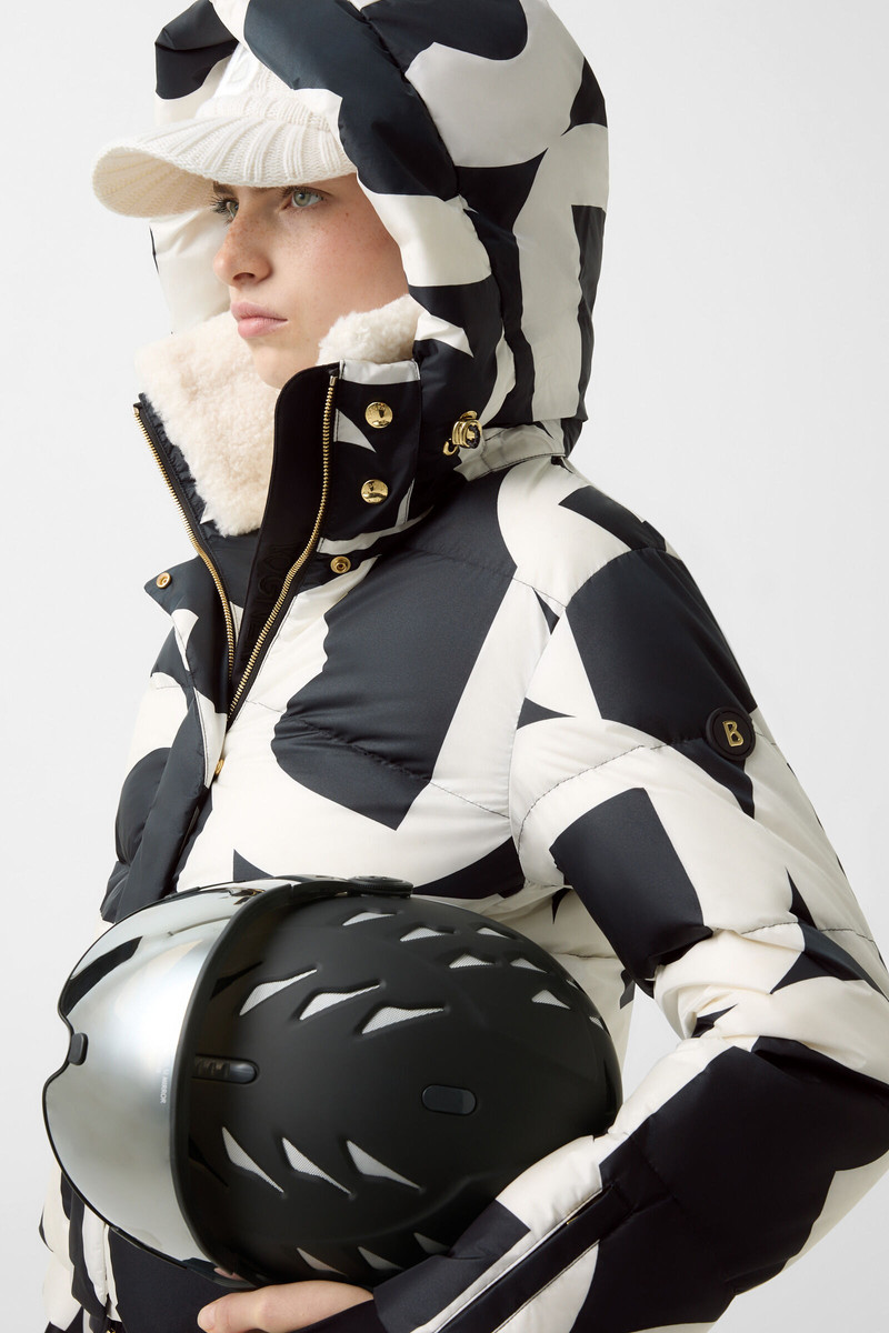 Maja down ski jacket in Black/Off-White 6