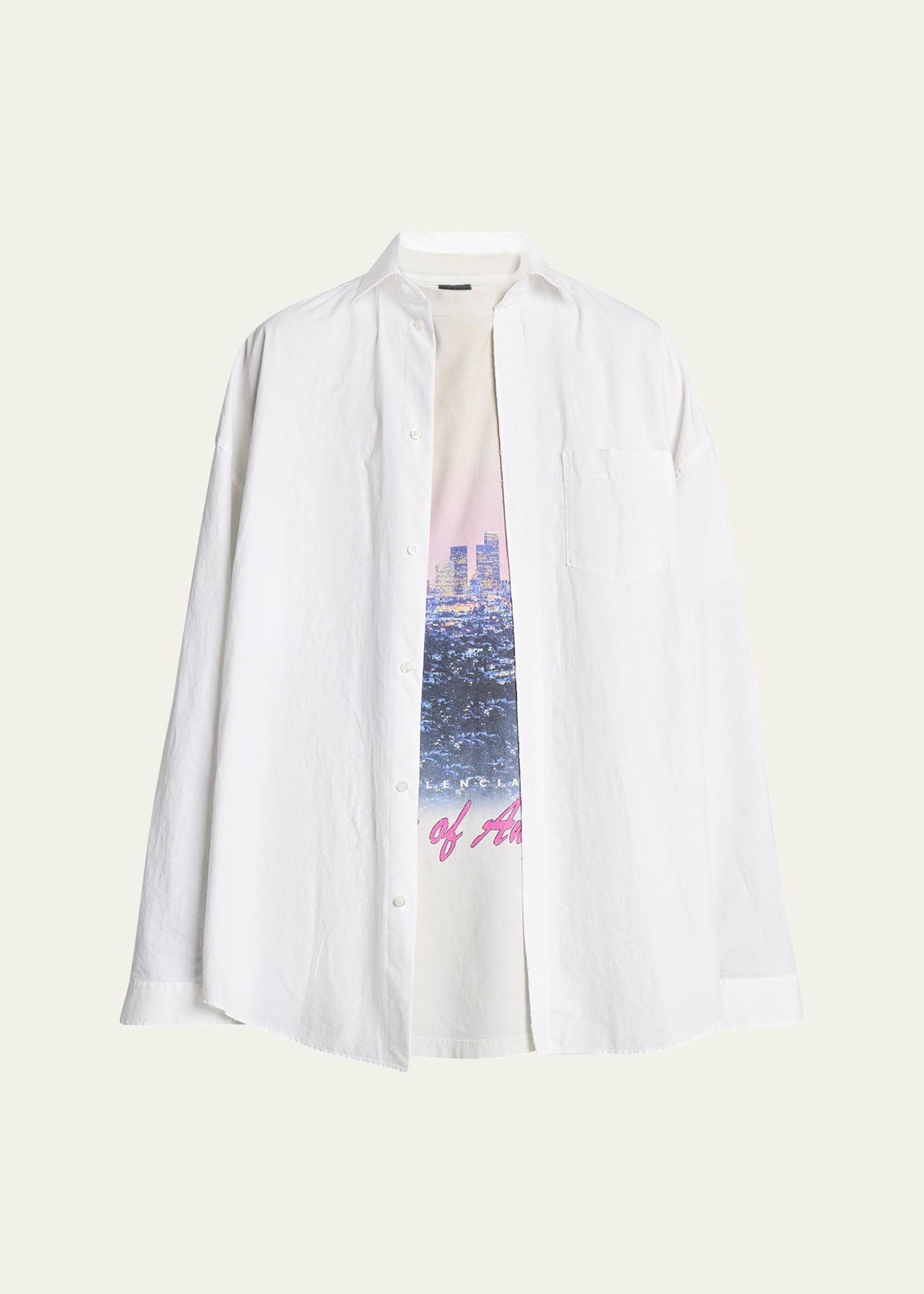Men's Poplin Los Angeles Double-Layer T-Shirt - 1