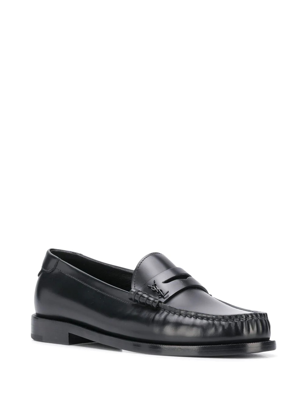 monogram leather loafers - 2