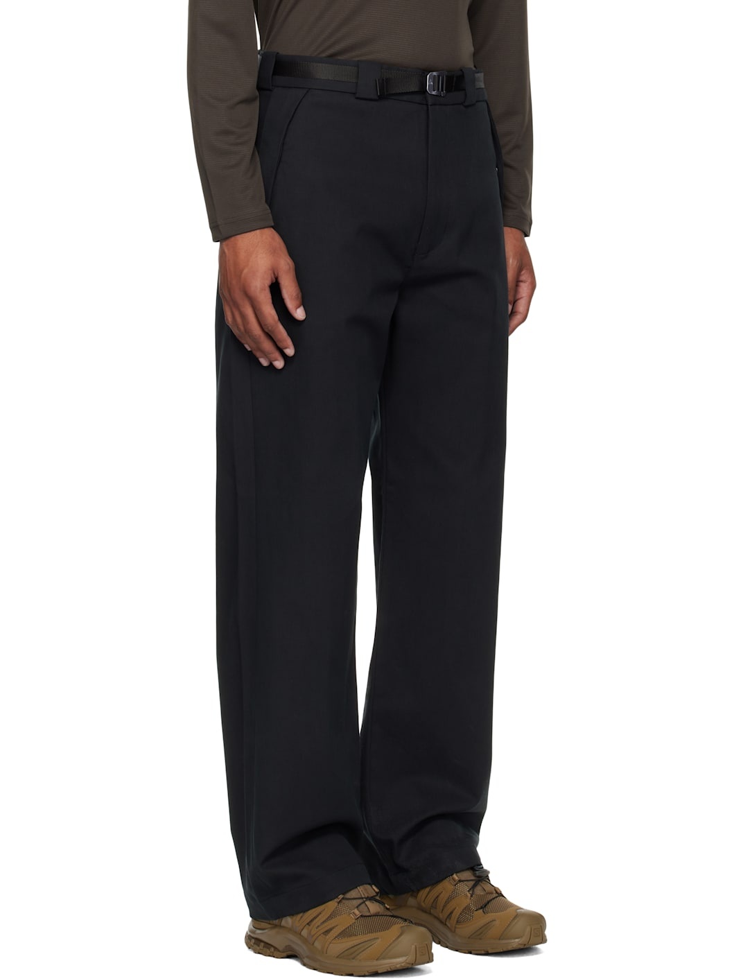 Black Buckle Chino Trousers - 2