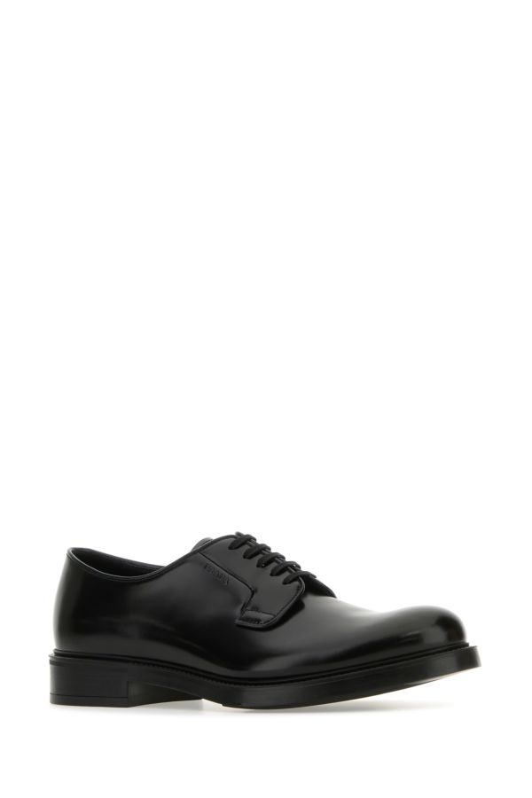 Prada Man Black Leather Lace-Up Shoes - 2