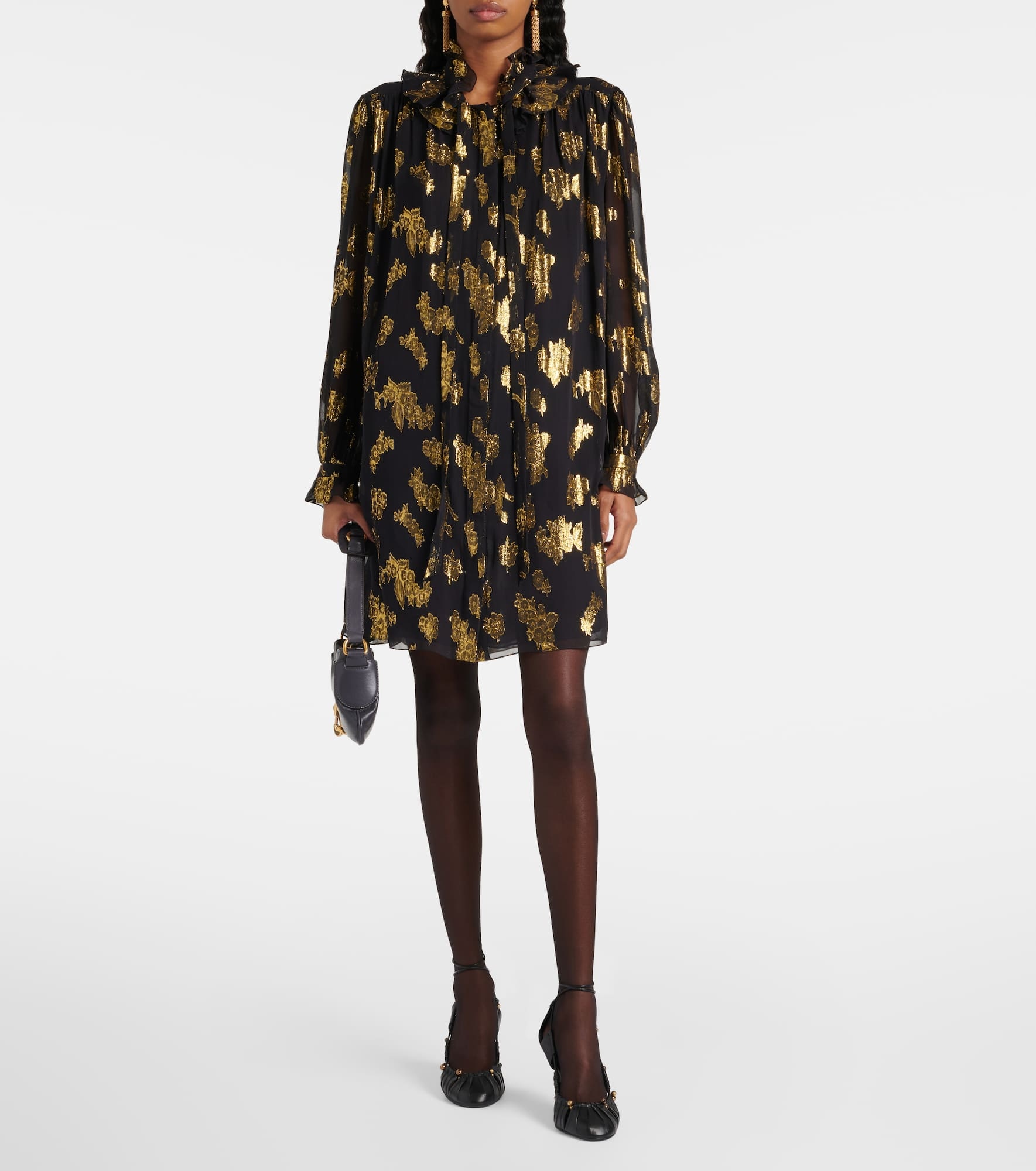 Ruffled silk-blend minidress - 2