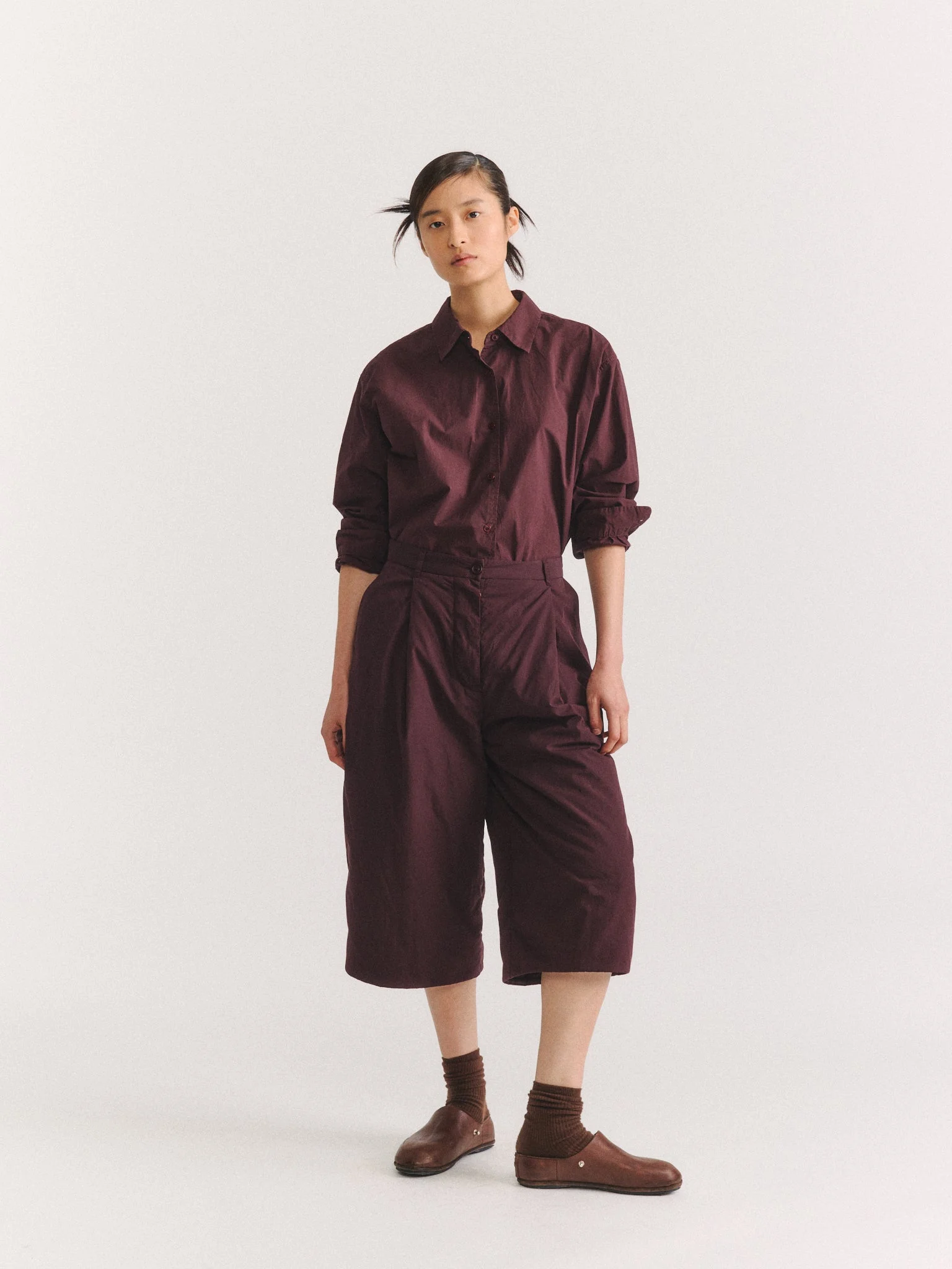 PP PANT - CHALK POPLIN - EBONY - 1