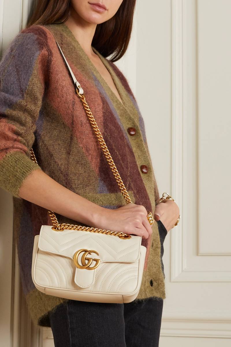 GUCCI GG Marmont small quilted leather shoulder bag outlook