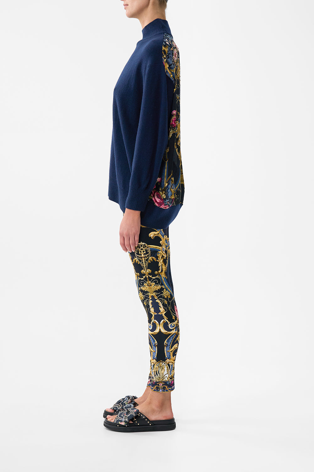 SILK BACK TURTLE NECK KNIT - 4
