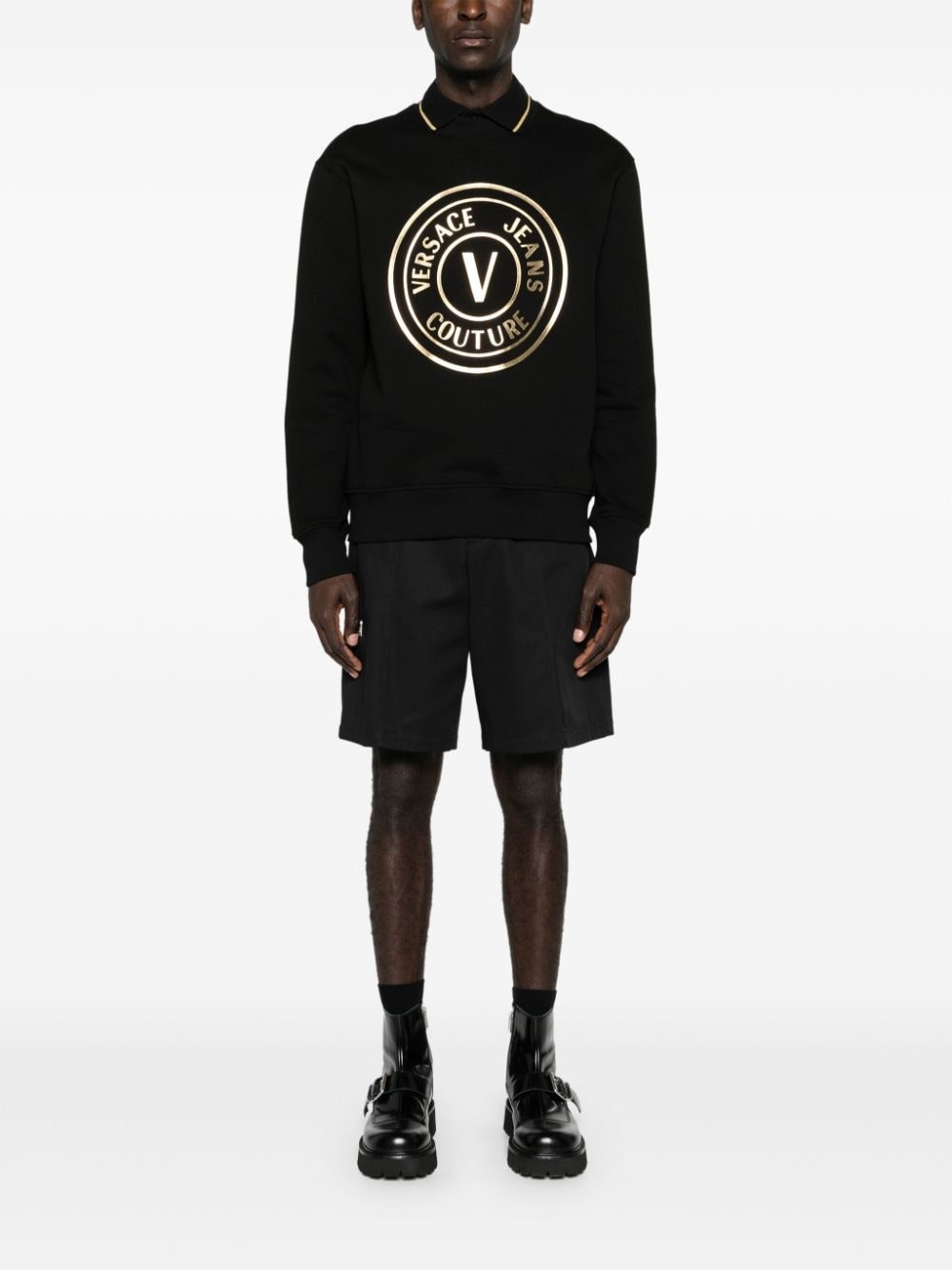 V-Emblem cotton sweatshirt - 2