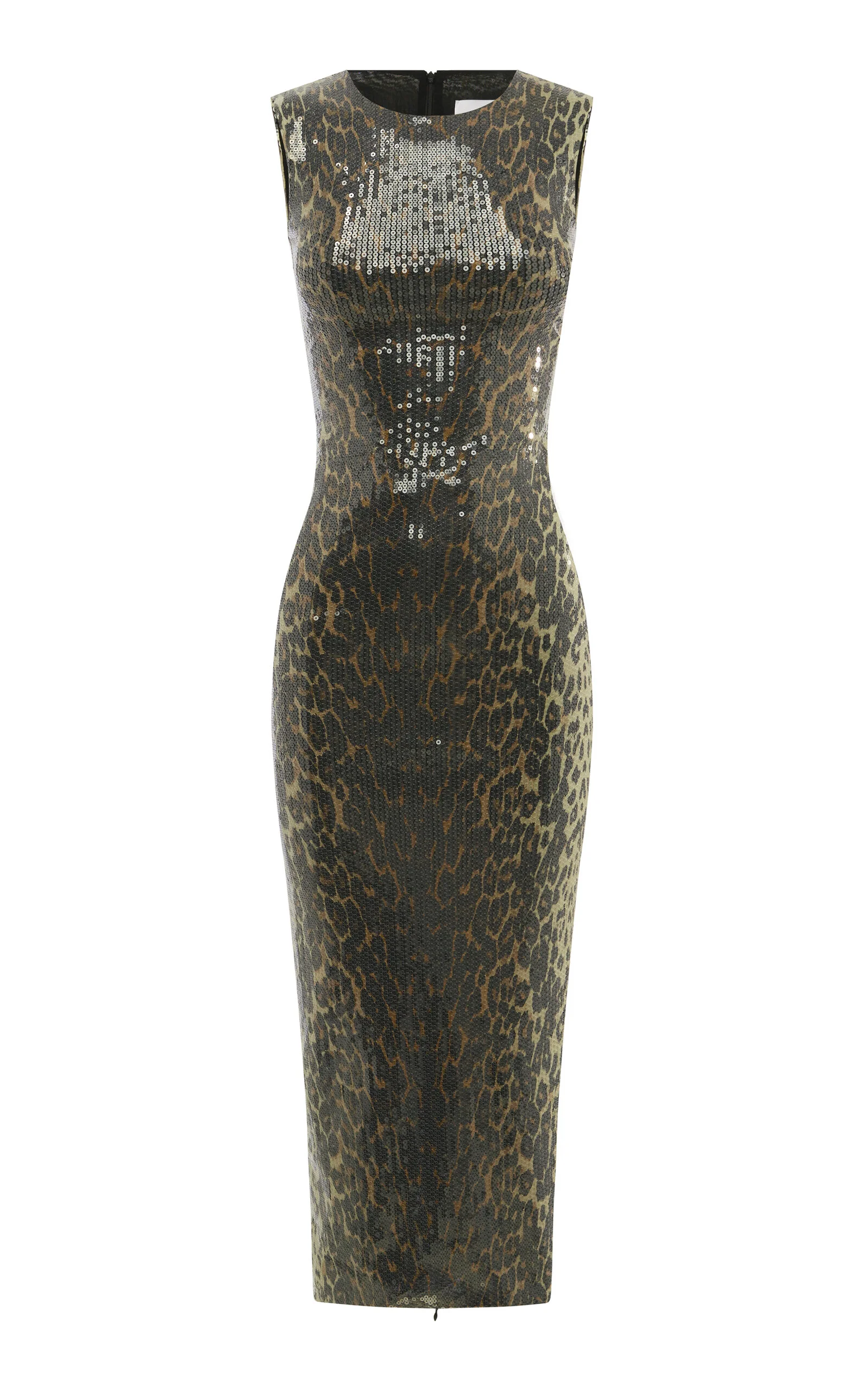 Sequined Leopard Midi Dress animal - 1