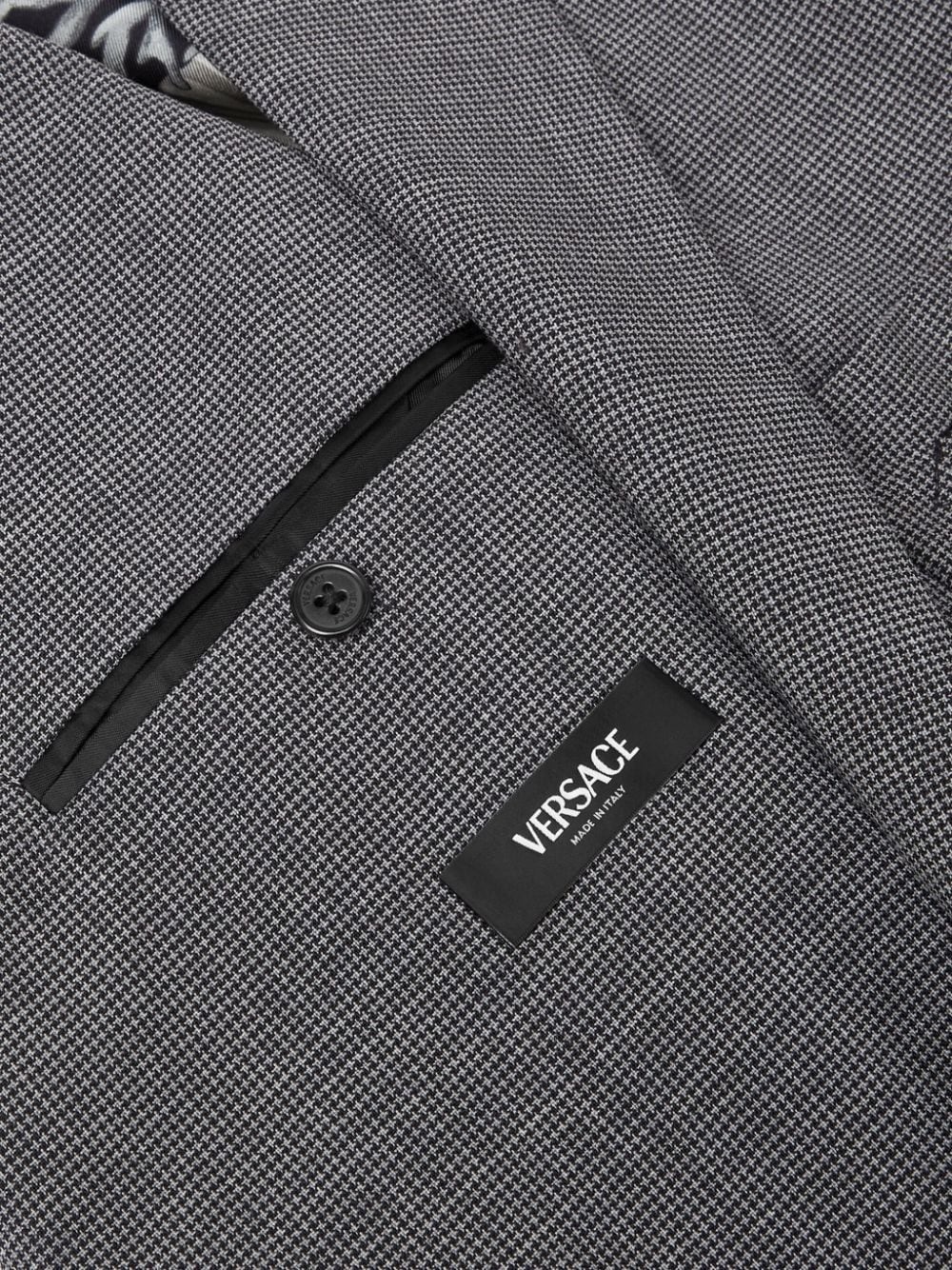 houndstooth-pattern wool blazer - 5