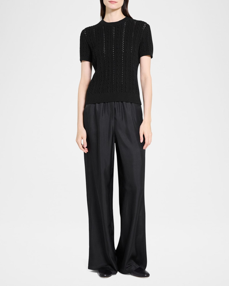 Theory Crewneck Cable-Knit Tee outlook