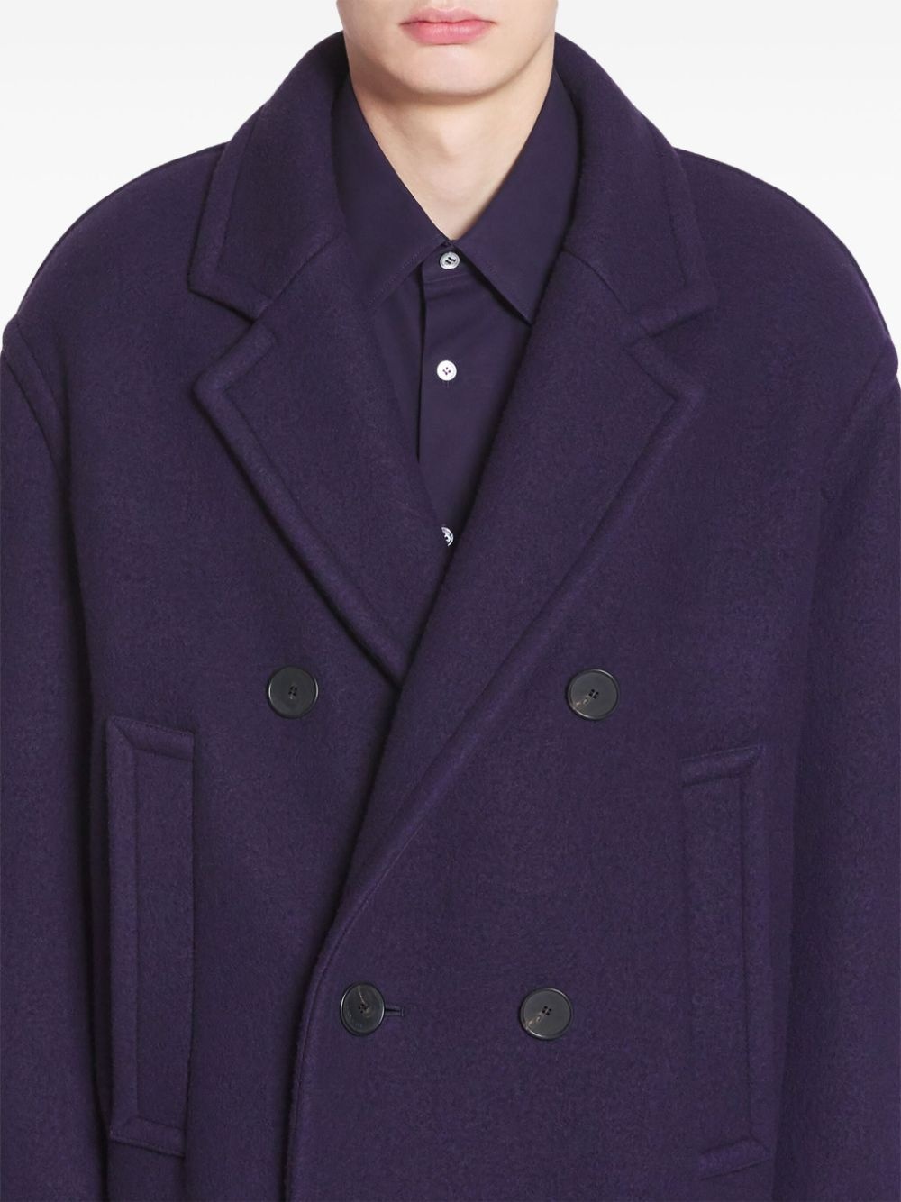 double-breasted wool coat - 5