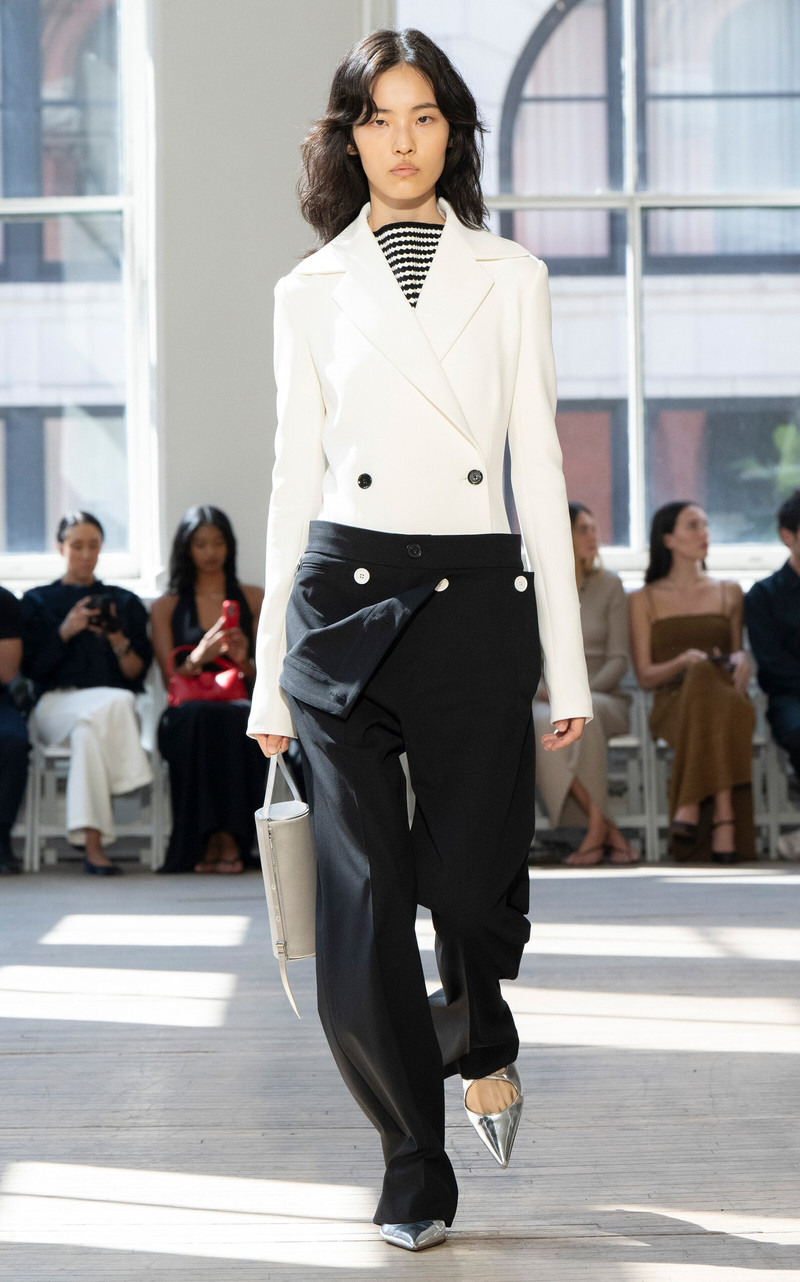 Proenza Schouler Silo Satin Shoulder Bag grey outlook
