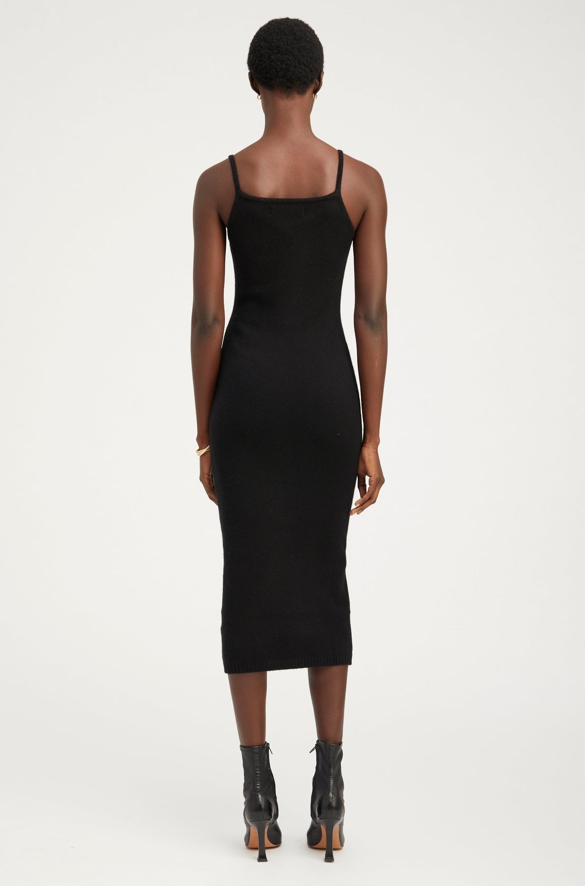 BLACK CASHMERE TANK DRESS - 4