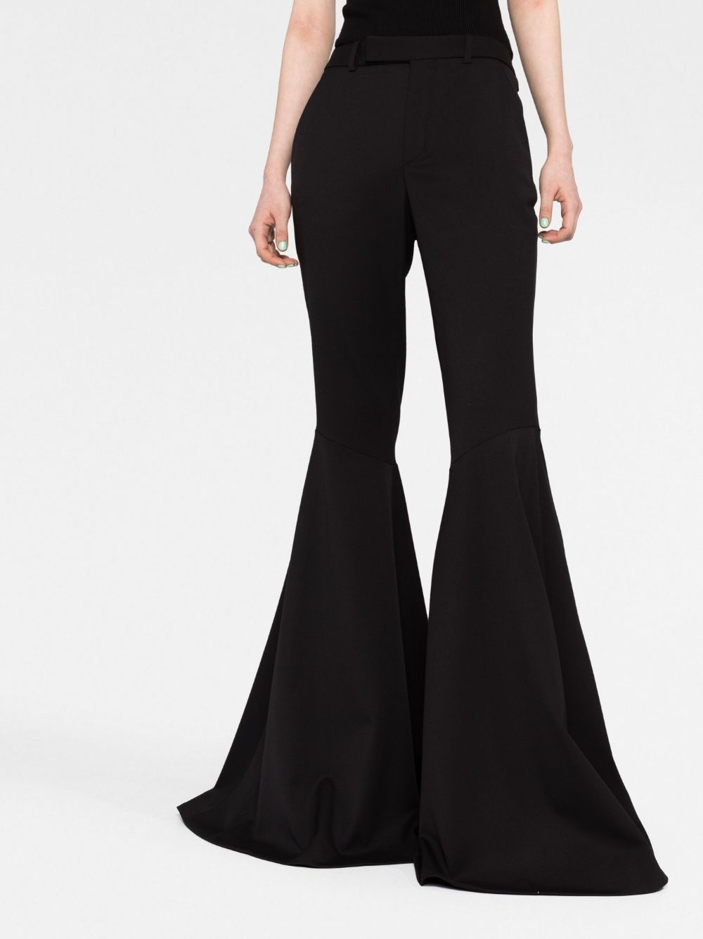 high-waisted flared trousers - 5