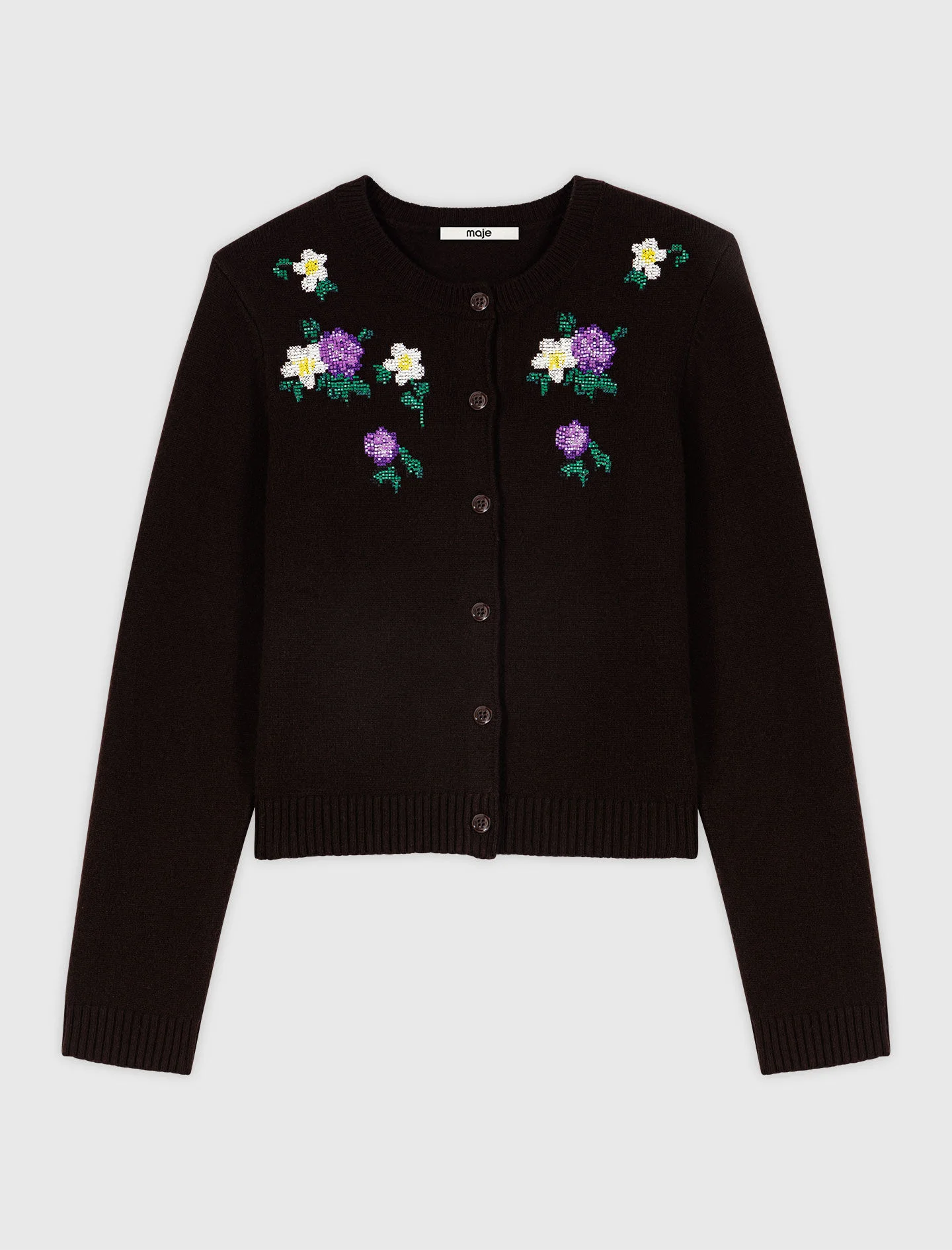 Cardigan with floral embroidery - 1